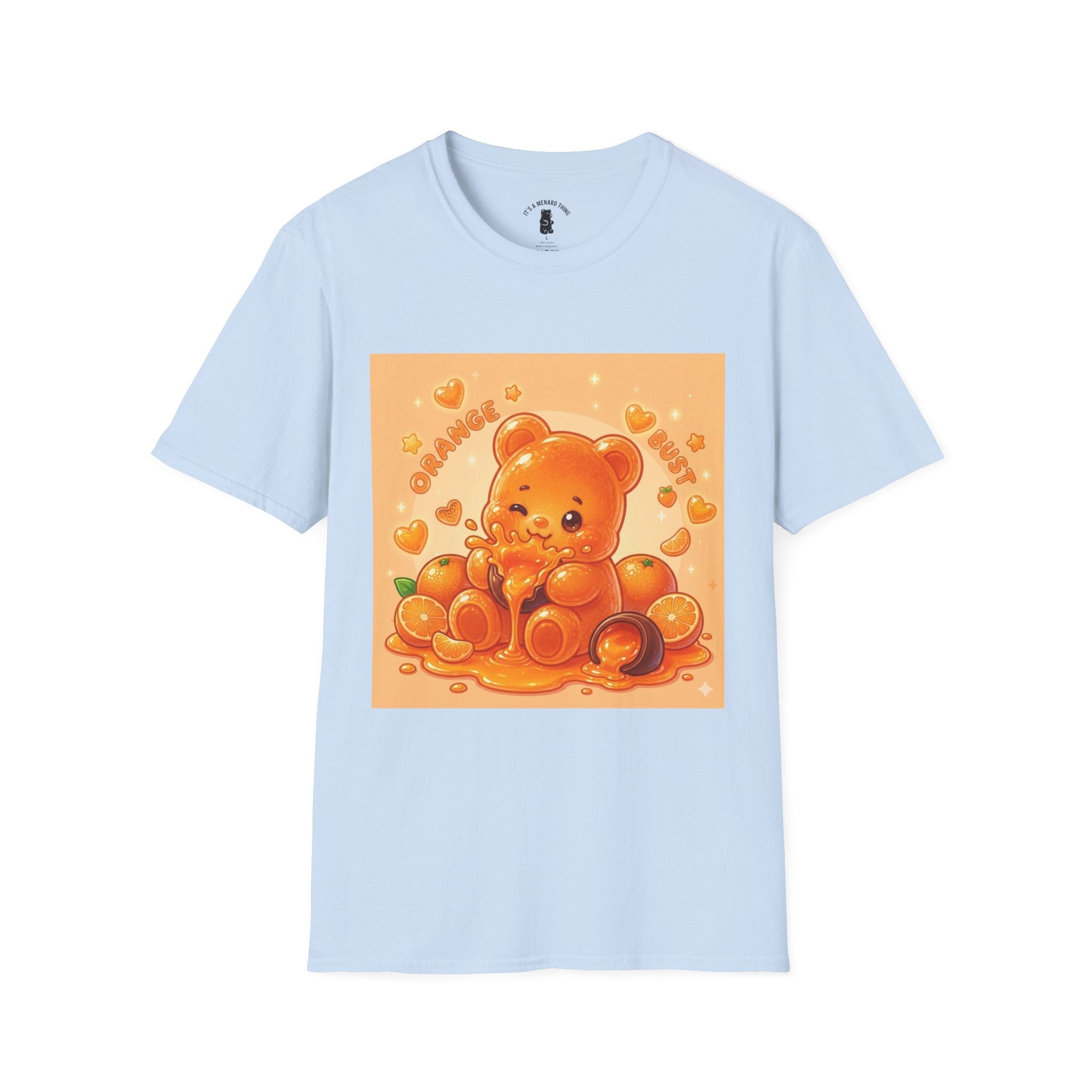 Orange Burst Gooey Gummy Bear T-Shirt —  Kawaii Graphic T-Shirt