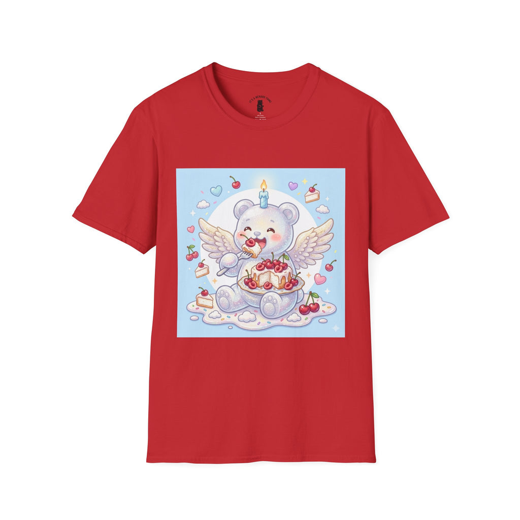 Cute Angel Food Cake, White Gooey Gummy Bear — Kawaii Graphic Tee