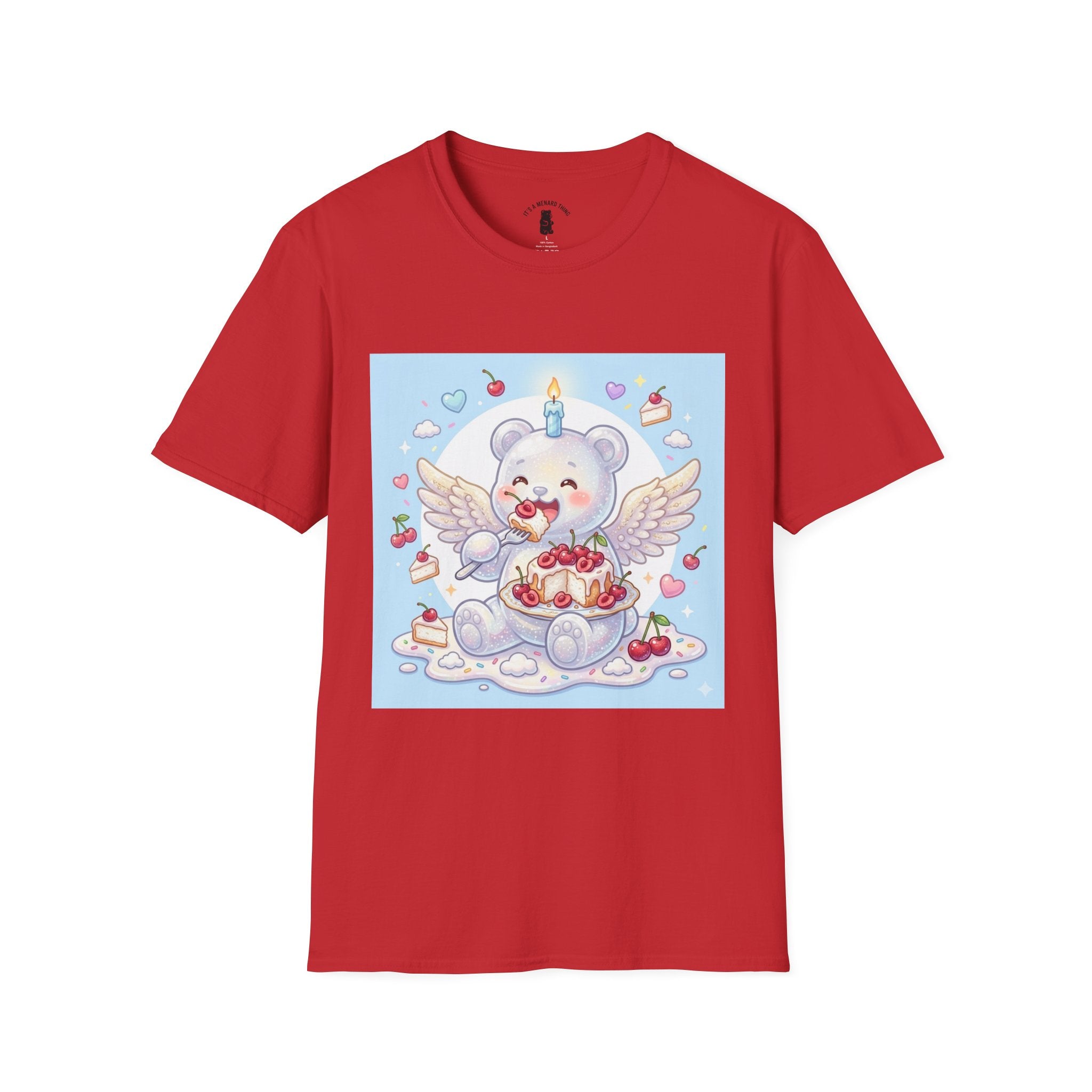Cute Angel Food Cake, White Gooey Gummy Bear — Kawaii Graphic Tee