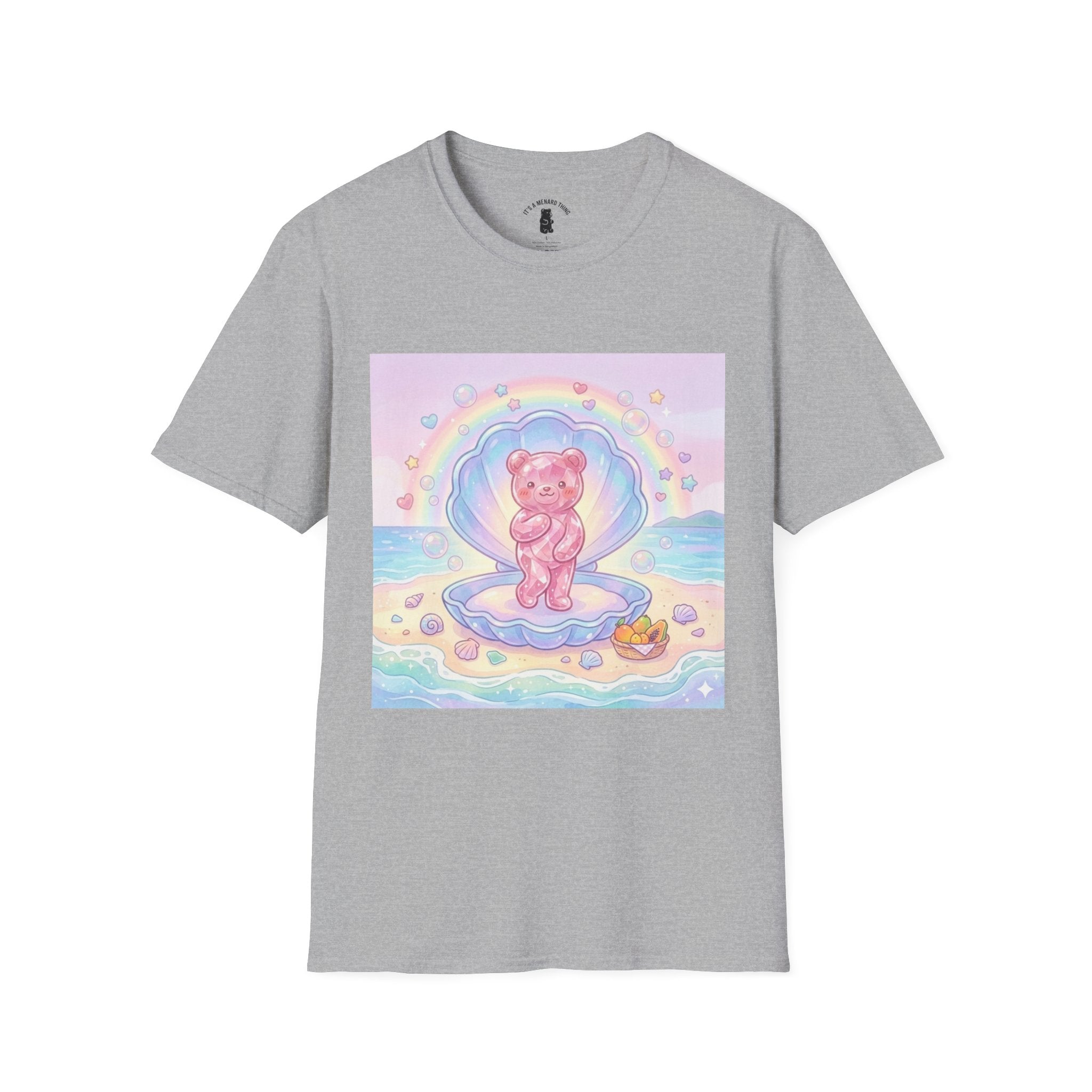 Pastel Venus Clam, Pink Gooey Gummy Bear- Kawaii Graphic T-Shirt
