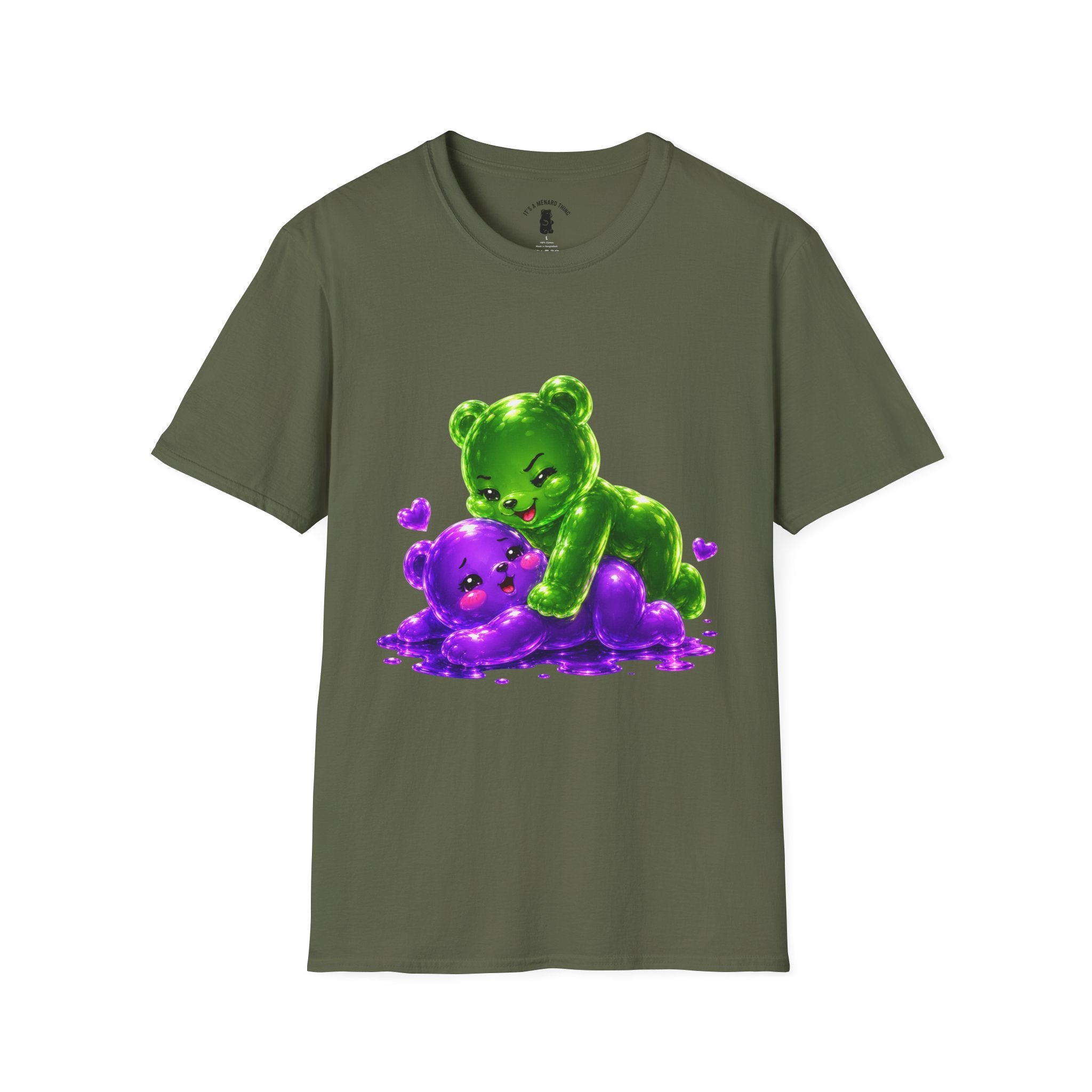 Wrestling Around, Special Neon Addition Oozy Bear Gummy Couple- Graphic Shirt (Adults Only)