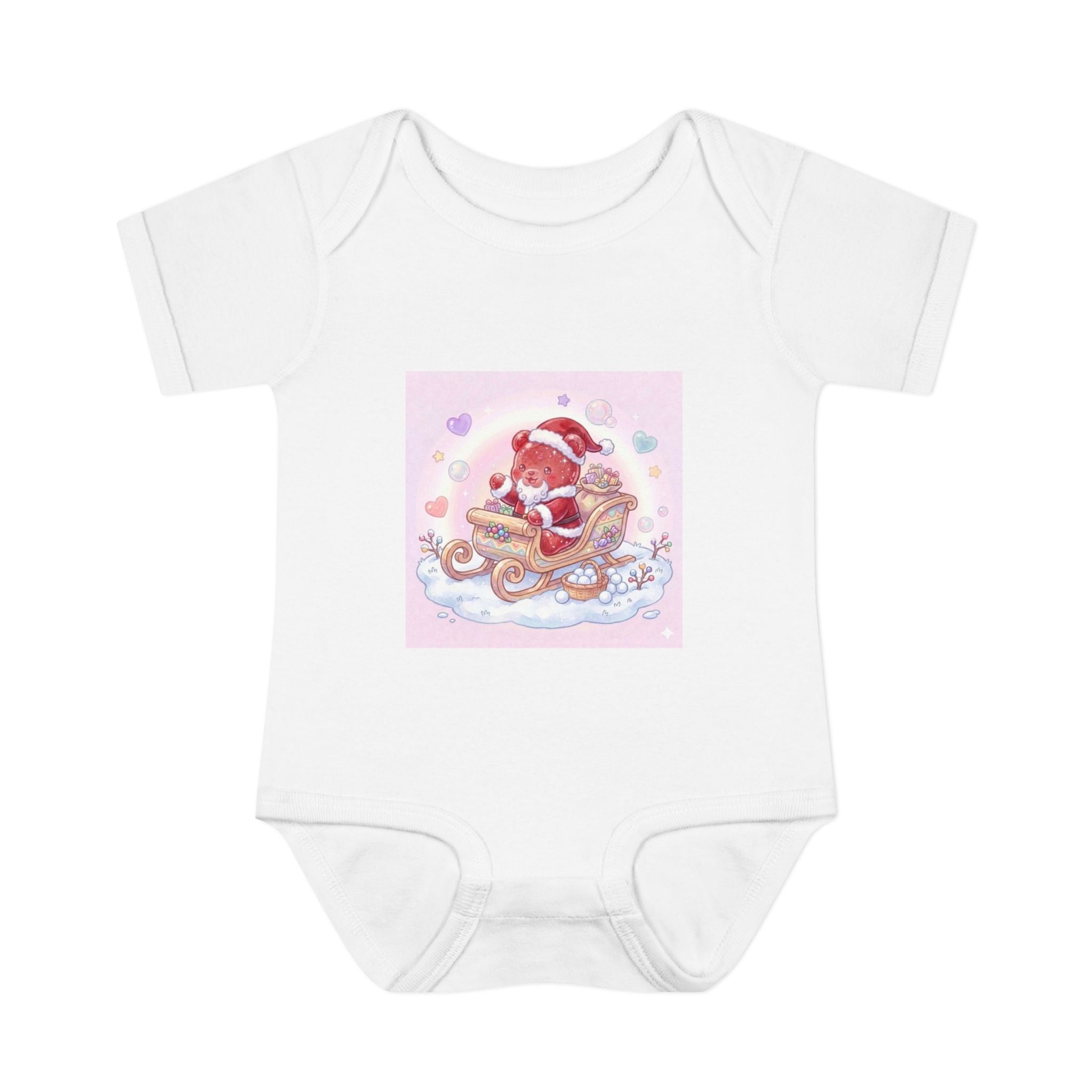 Baby Bodysuit – Gooey Gummy Santa in Sleigh Christmas Infant Onesie