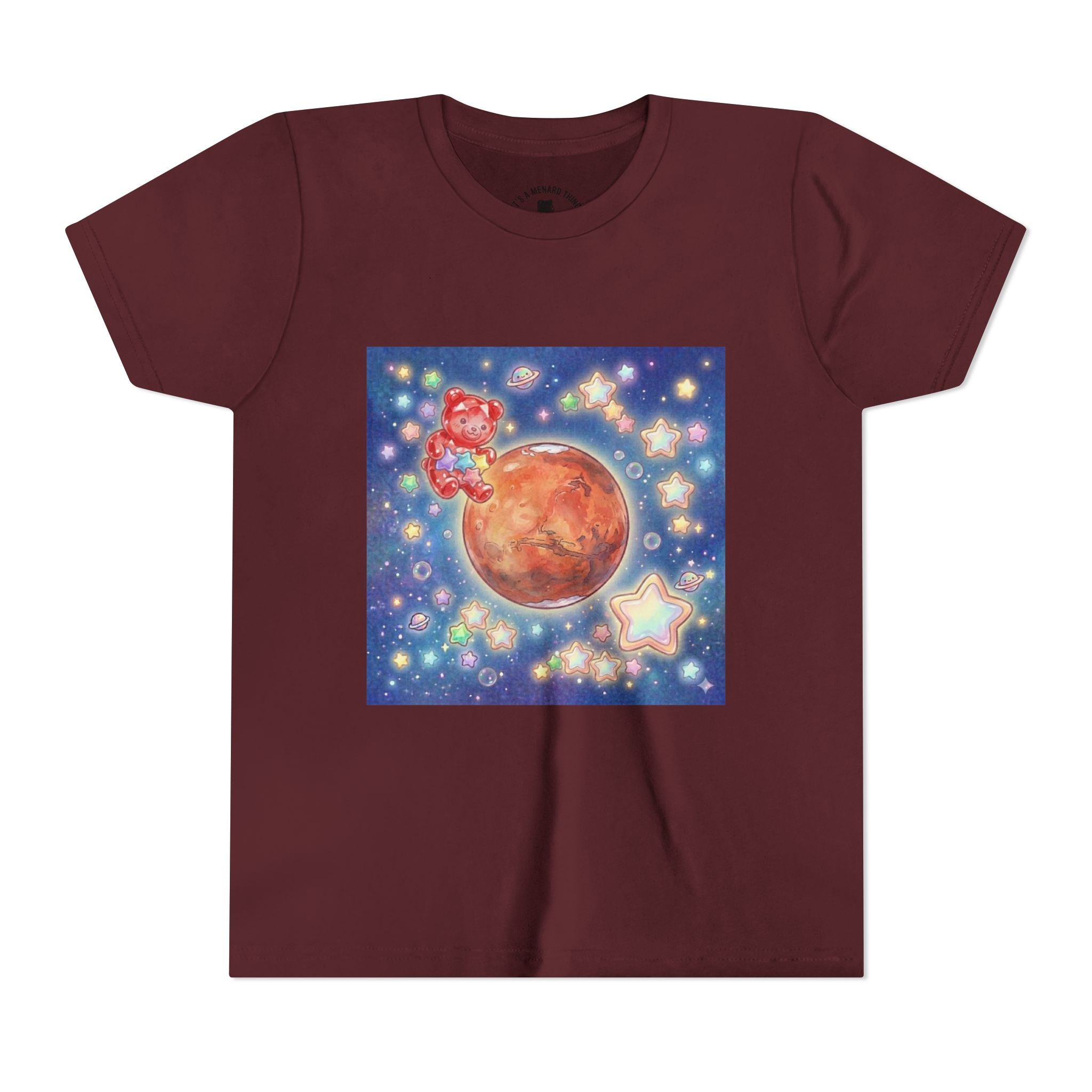 Look to Mars, Red Gooey Crystal Gummy Bear- Galaxy Graphic Youth T-Shirt