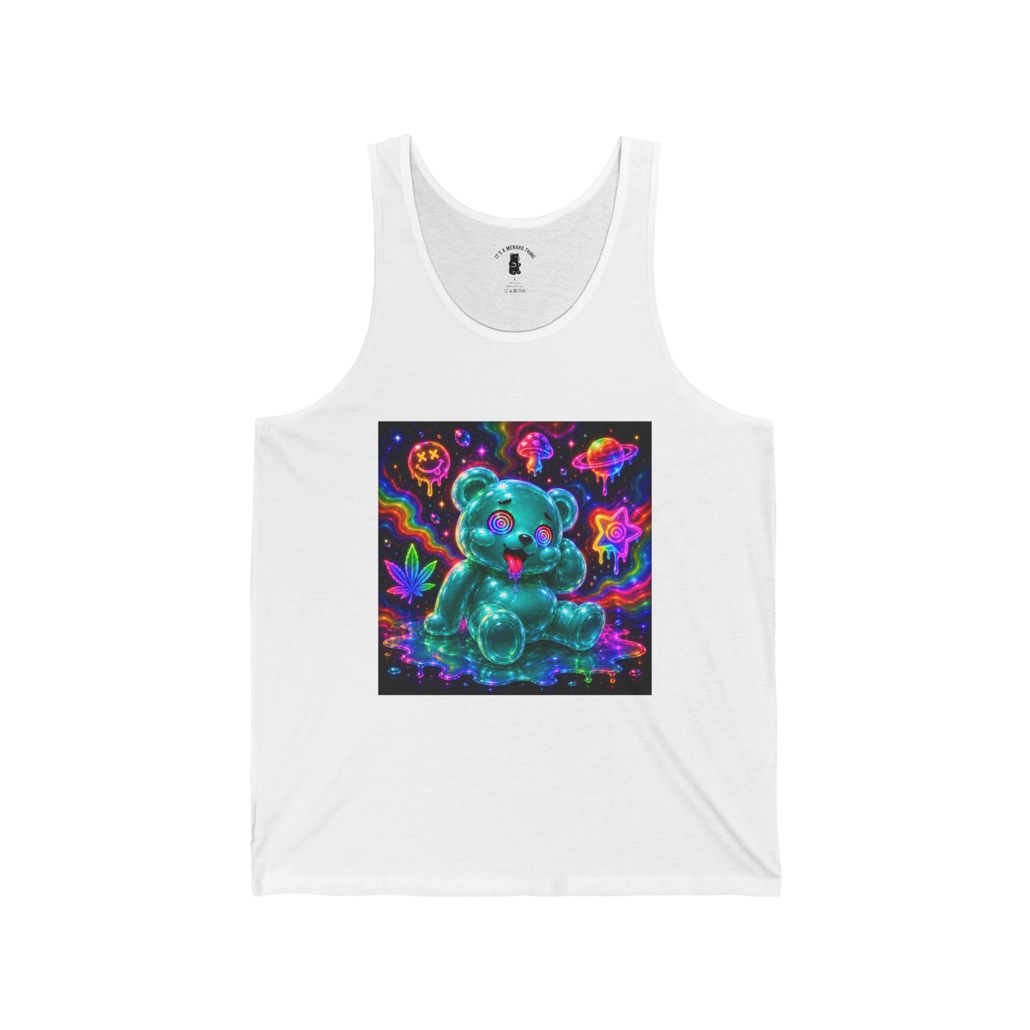 Psychedelic Trip Oozy Bears Friend, Teal Gummy Special Addition- Graphic Tank Top