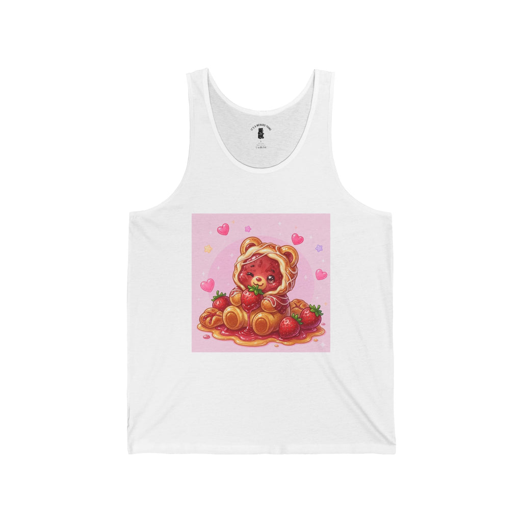 Strawberry Danish Special, Puff PJ Gooey Gummy Bear — Kawaii Graphic Tank Top