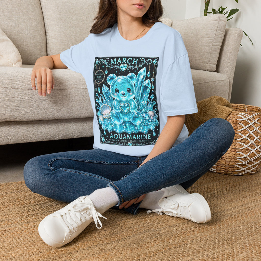 March Aquamarine Birthstone Oozy Bear Friend Special Addition- Graphic Shirt