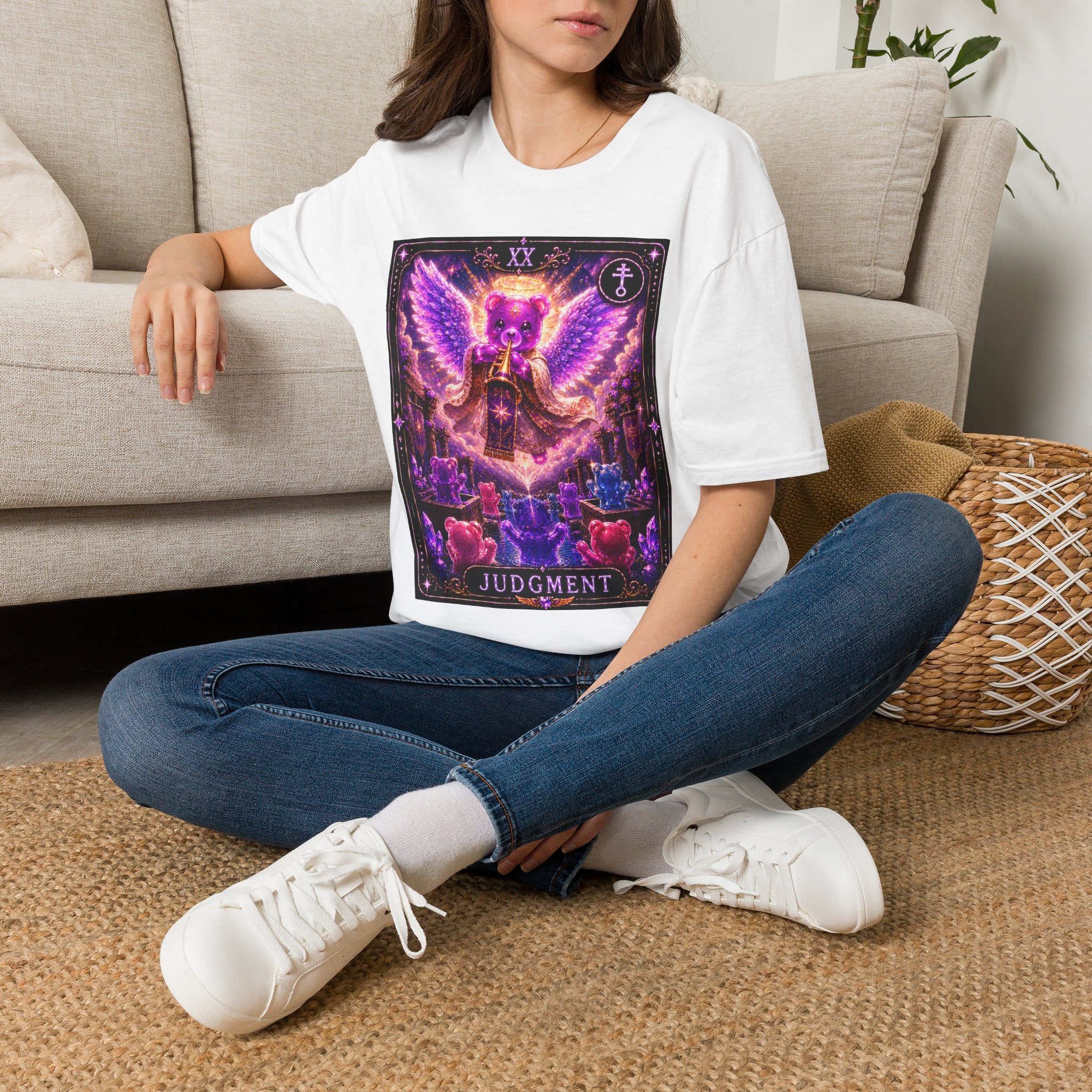Judgment Tarot Mystic Purple Angel Oozy Bear Gummy Special Addition- Graphic Shirt