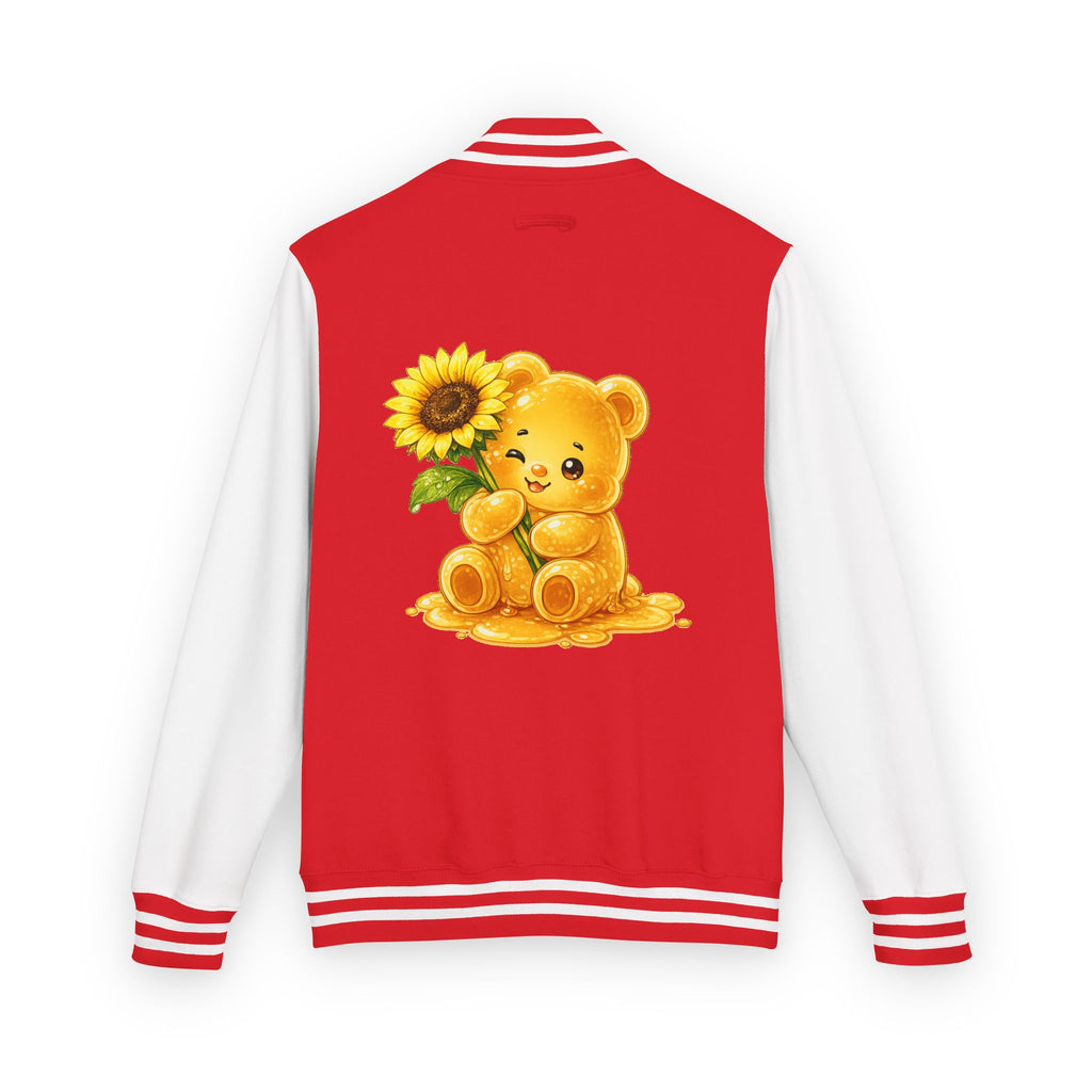 Sunflower Sunrise, Special Yellow Gooey Gummy Friend- Kawaii Varsity Jacket