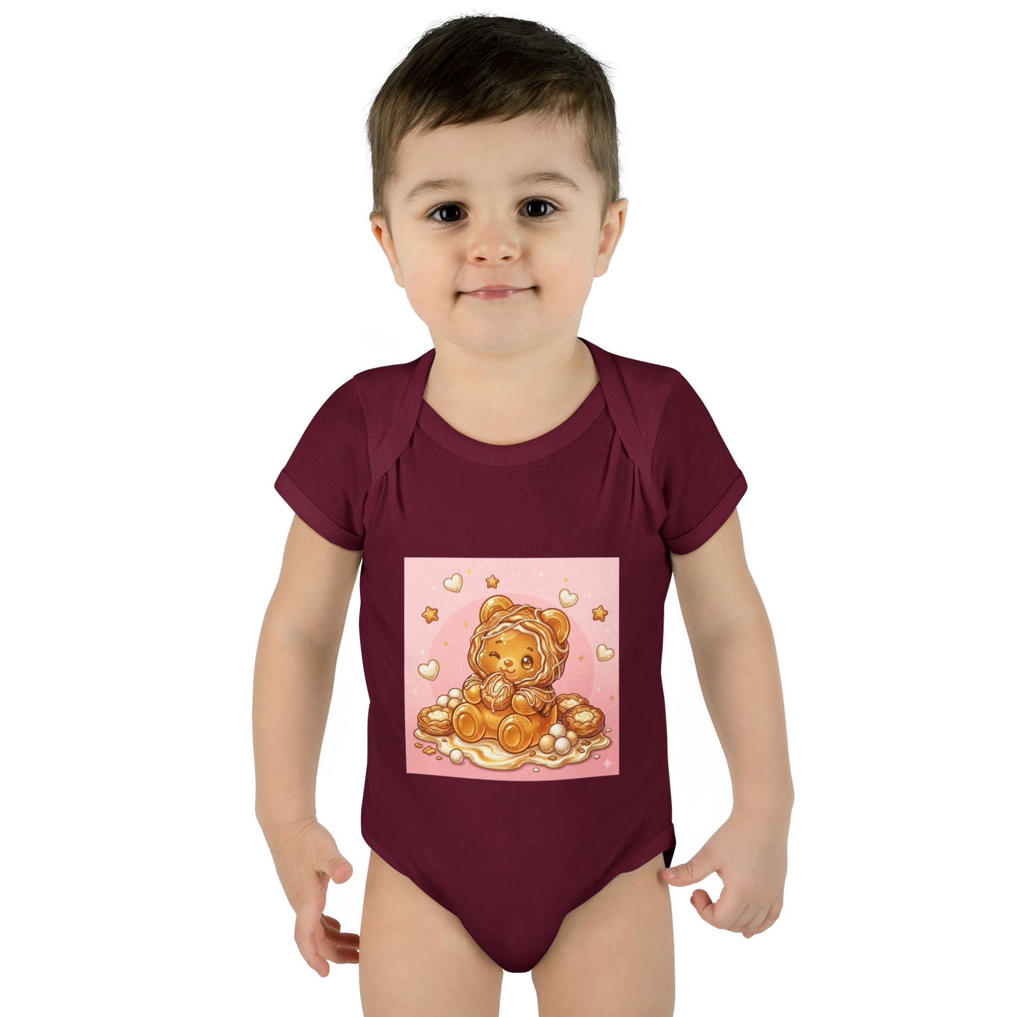 Cheese Danish Gooey Gummy bear in Puff PJs- Baby Onesie