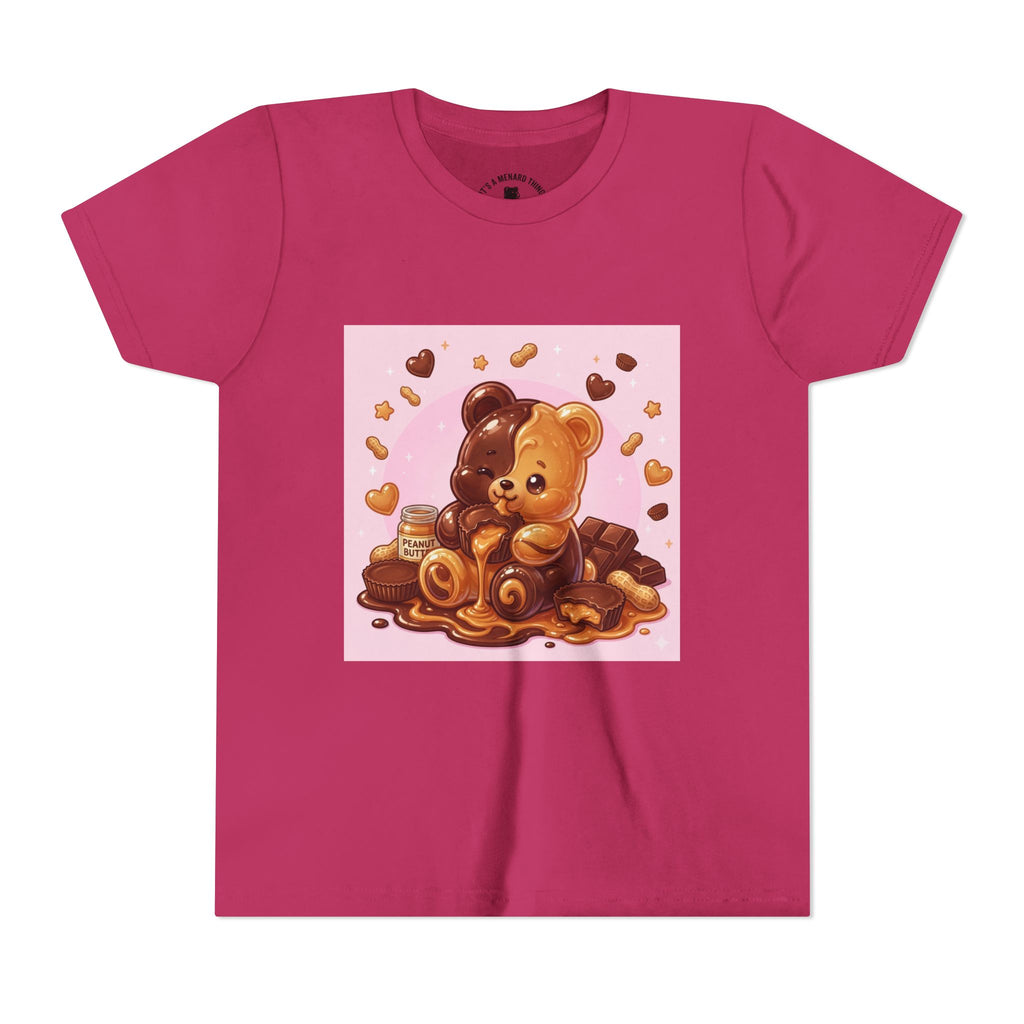 Kids Chocolate & Peanut Butter candy Gooey Gummy Youth Short Sleeve Shirt