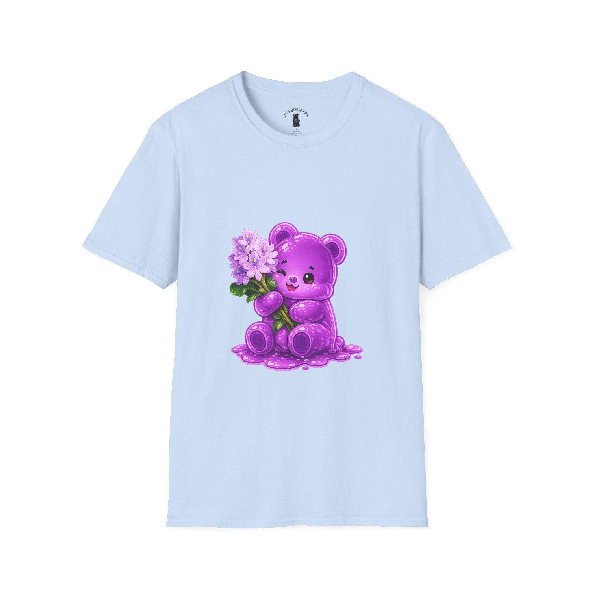 Purple Flower Cluster, Oozy Bear Friend Flower Addition- Graphic Shirt