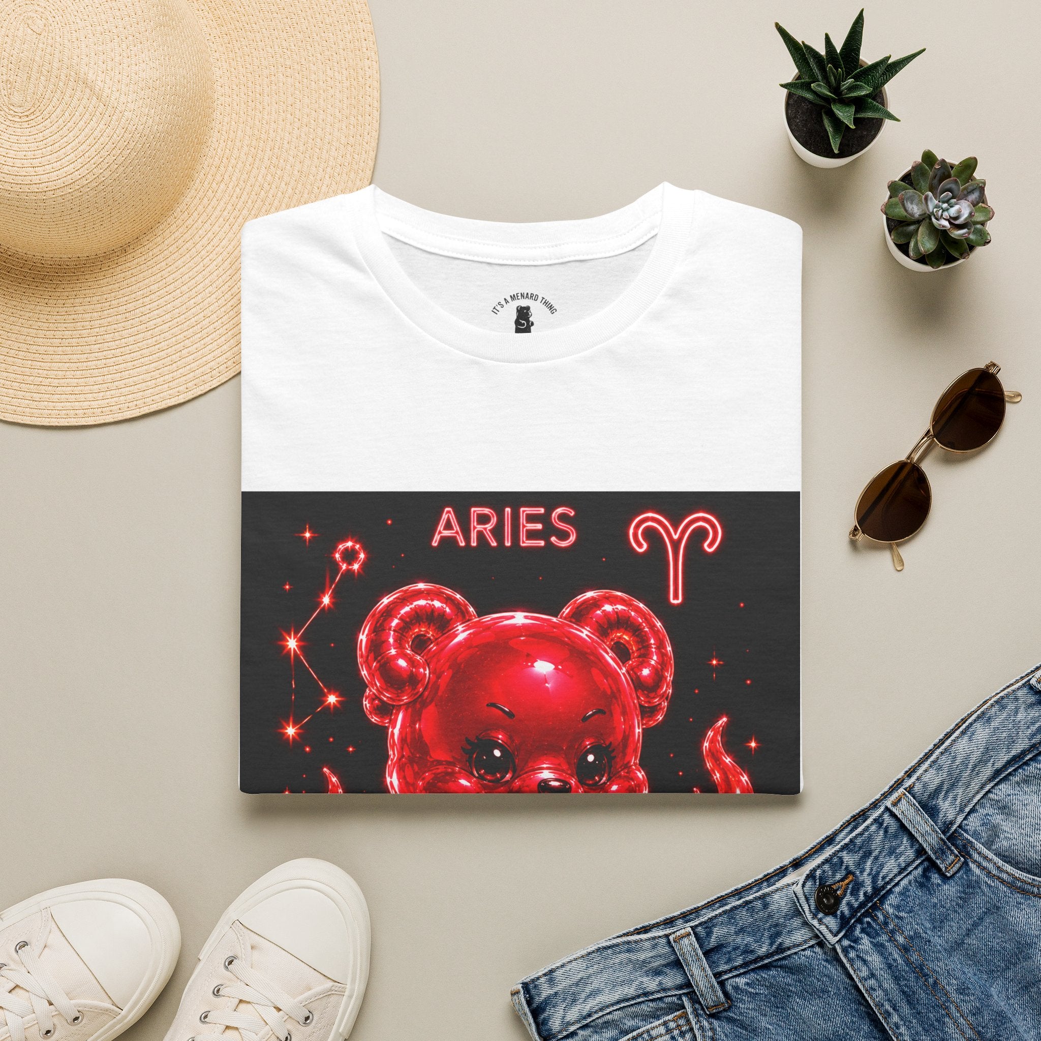 Aries Zodiac Oozy Bear Friend Astrology Special Addition- Graphic Shirt