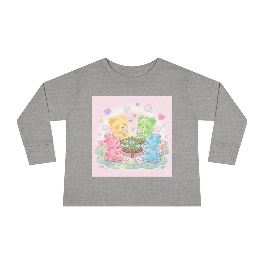 Playing Cards Together, Oozy Bear Friends Group- Graphic Long Sleeve Shirt