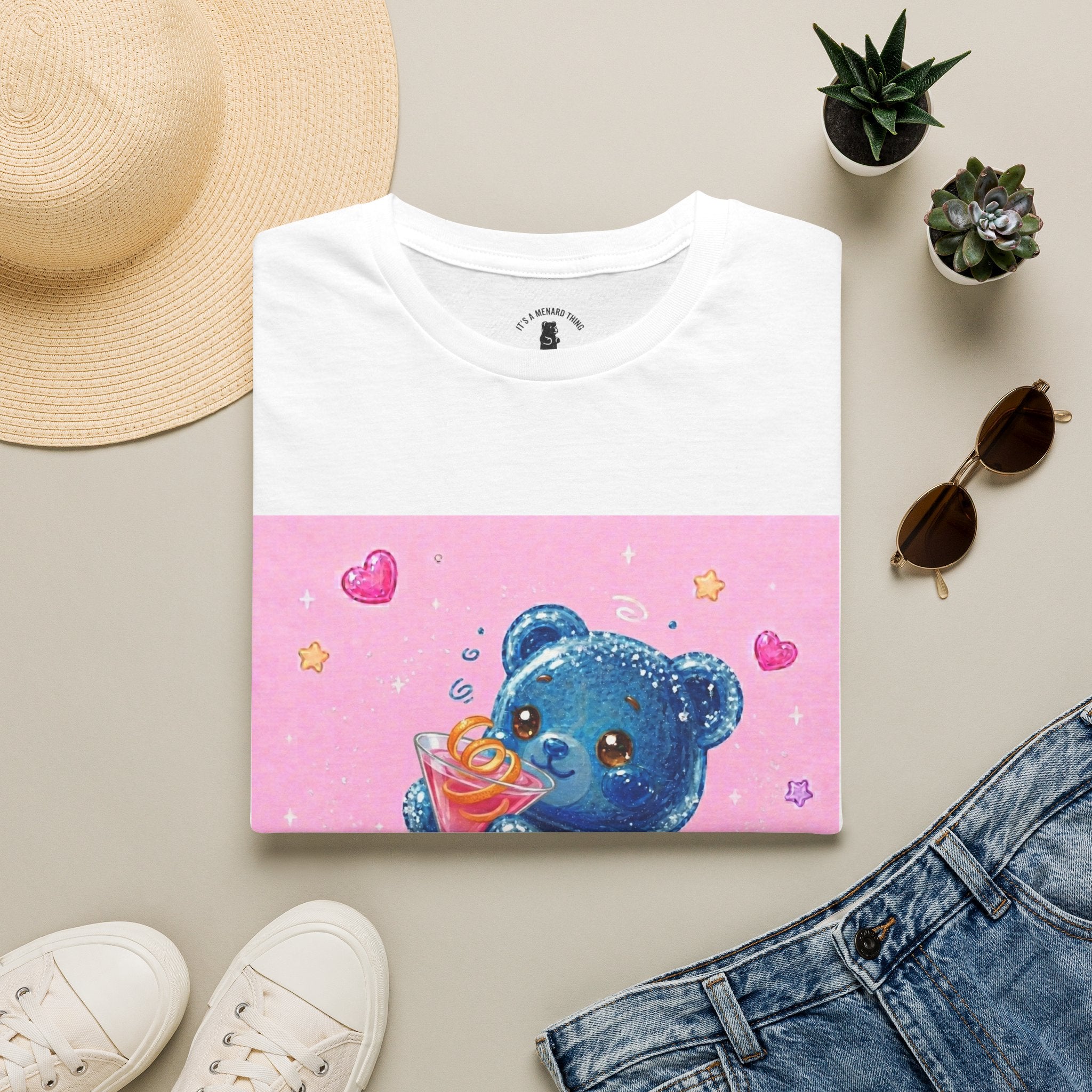Special Cosmo Delight, Blue Oozy Boozy Gummy Bear Drinking Pal- Graphic Shirt