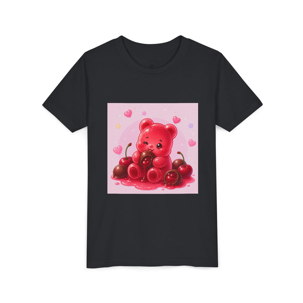 Red Gooey Gummy Bear with Chocolate & Cherries Youth T‑Shirt