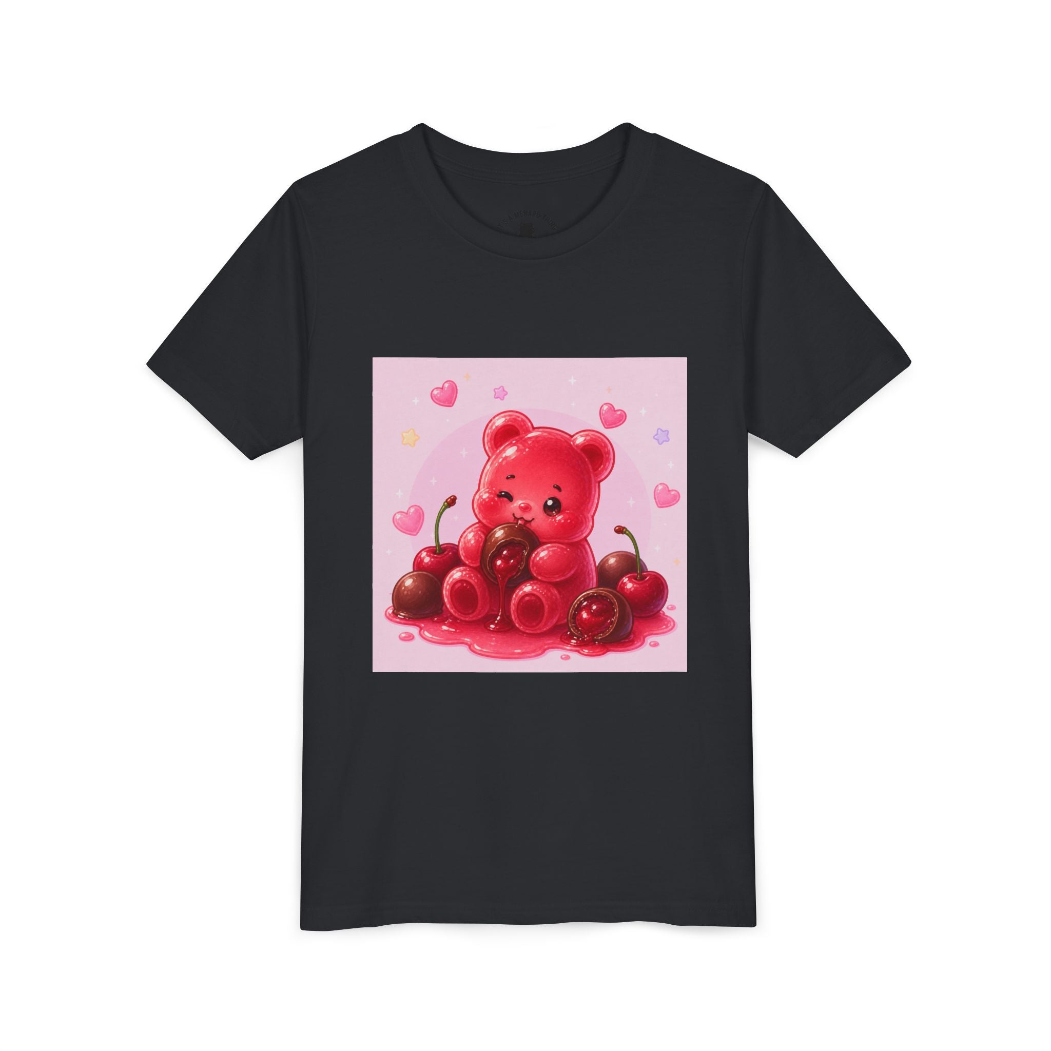 Red Gooey Gummy Bear with Chocolate & Cherries Youth T‑Shirt