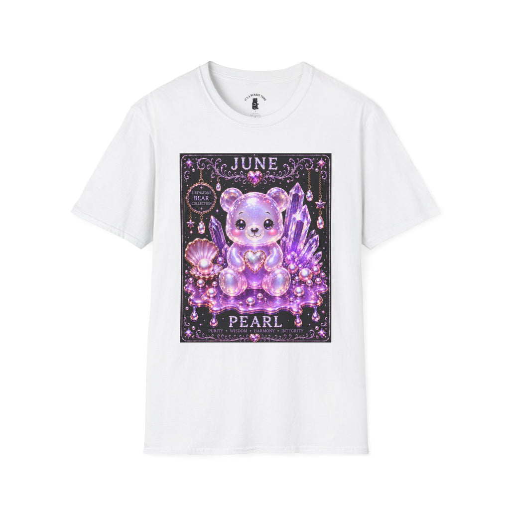June Birthstone Pearl Crystal Oozy Bears Special Addition- Graphic Shirt