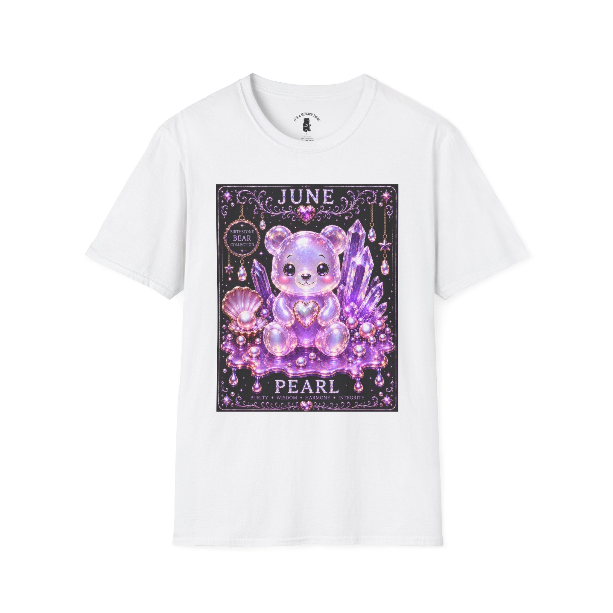 June Birthstone Pearl Crystal Oozy Bears Special Addition- Graphic Shirt