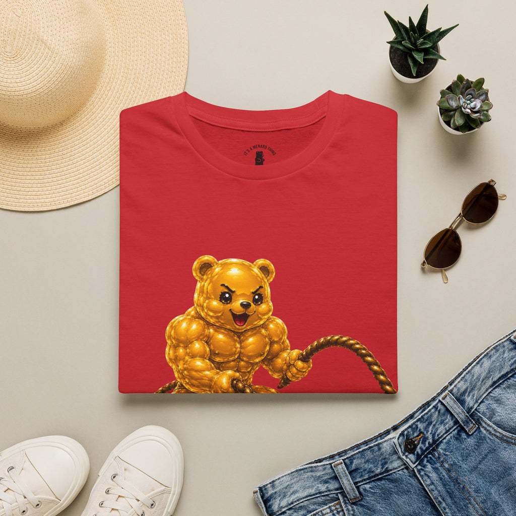 Rope Workout, Golden Yellow Oozy Buff Bear Gym Special- Adult Graphic Shirt (18+)