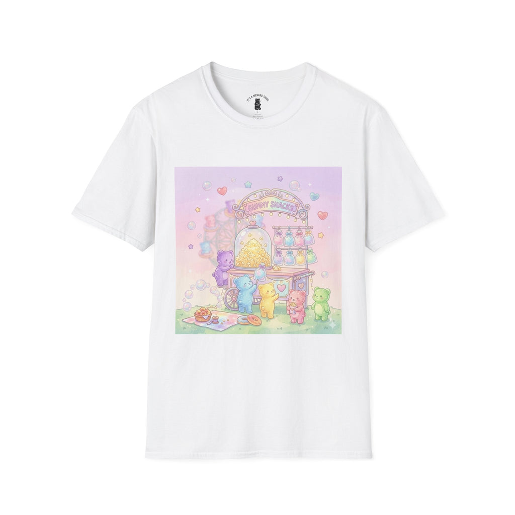 Carnival Snack Cart, Sharing with Friends Gooey Gummy Bears — Whimsical Graphic T-Shirt