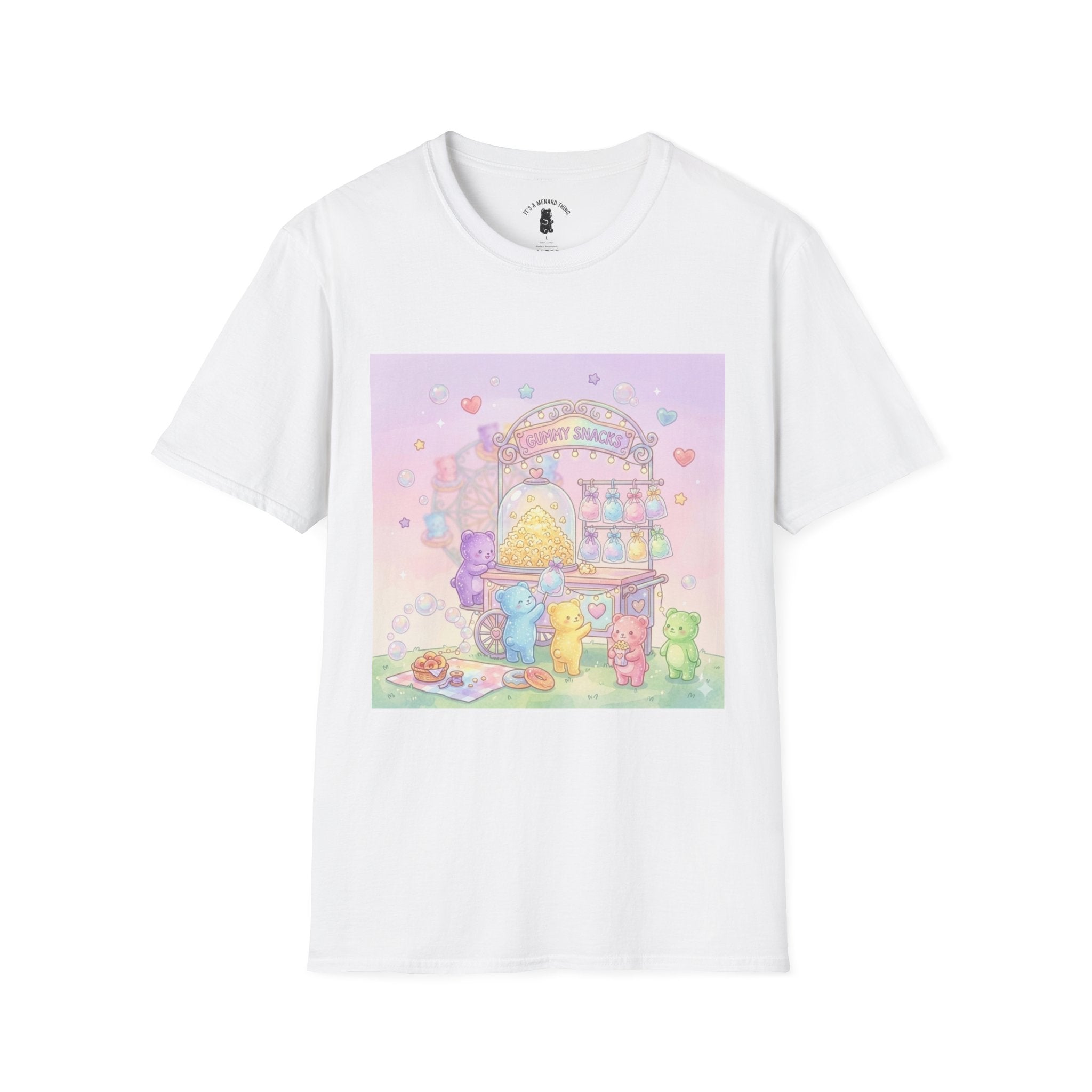 Carnival Snack Cart, Sharing with Friends Gooey Gummy Bears — Whimsical Graphic T-Shirt
