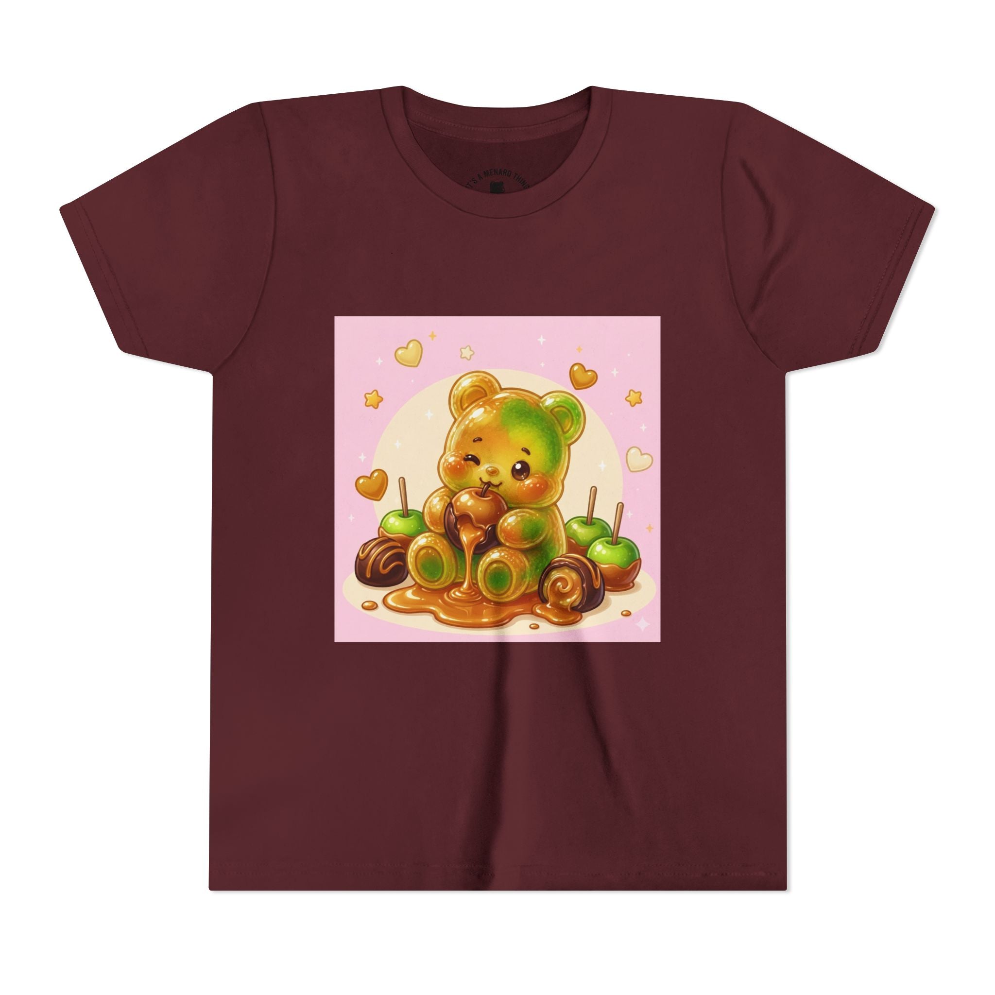 Caramel Apple Gooey Gummy Bear Graphic Kids T-Shirt