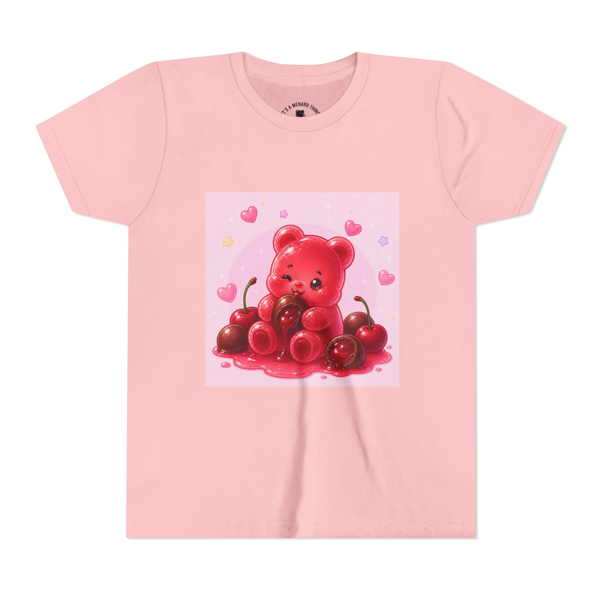 Red Gooey Gummy Bear with Chocolate & Cherries Youth T‑Shirt
