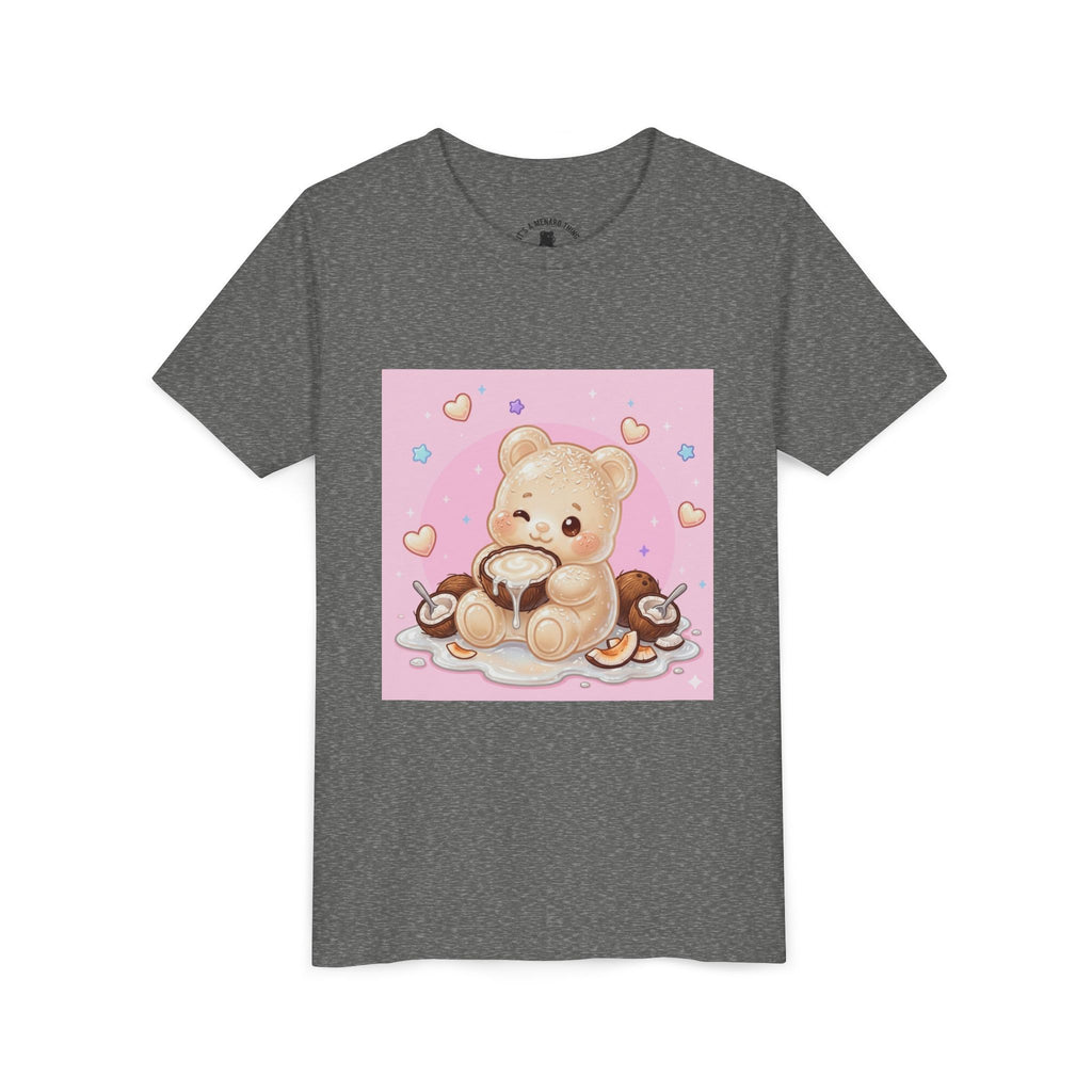 Gooey Gummy Coconut Milk Bear Kids T-Shirt (Pink Hearts)