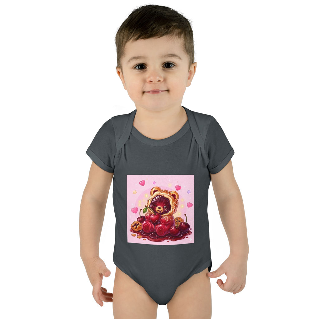 Cherry Danish Gooey Gummy Bear in Puff PJs (Infant Rib Onesie)