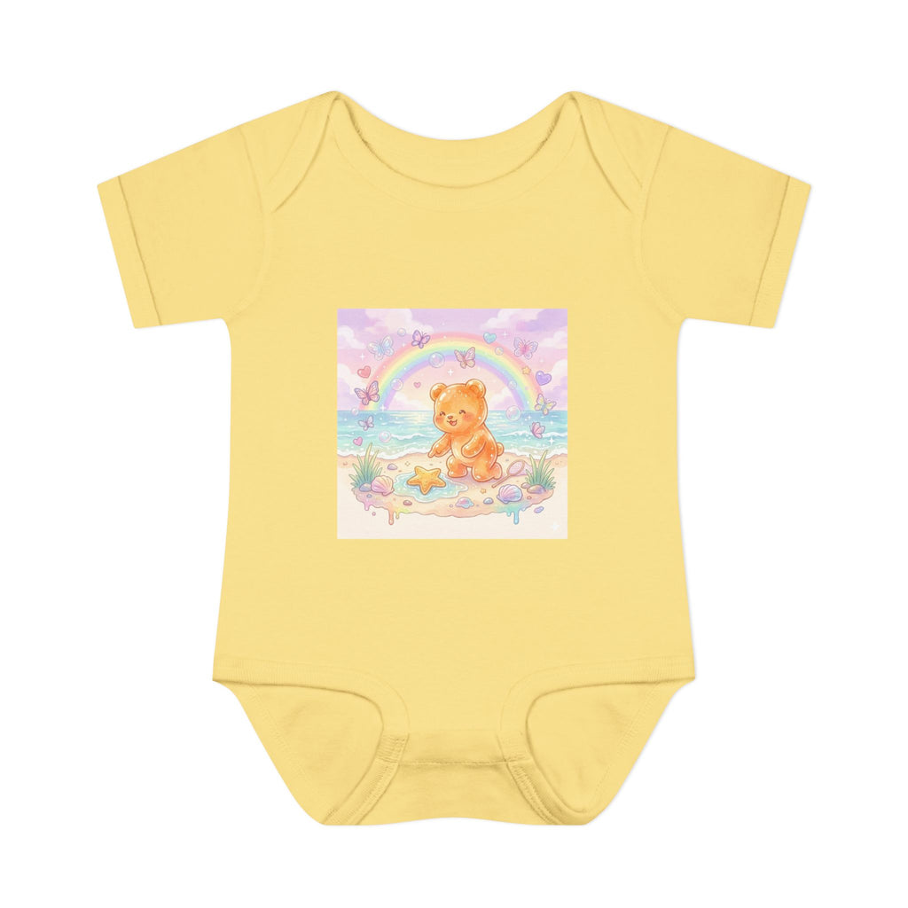 Gooey Gummy Beach Bear Rainbow & Starfish - Bodysuit