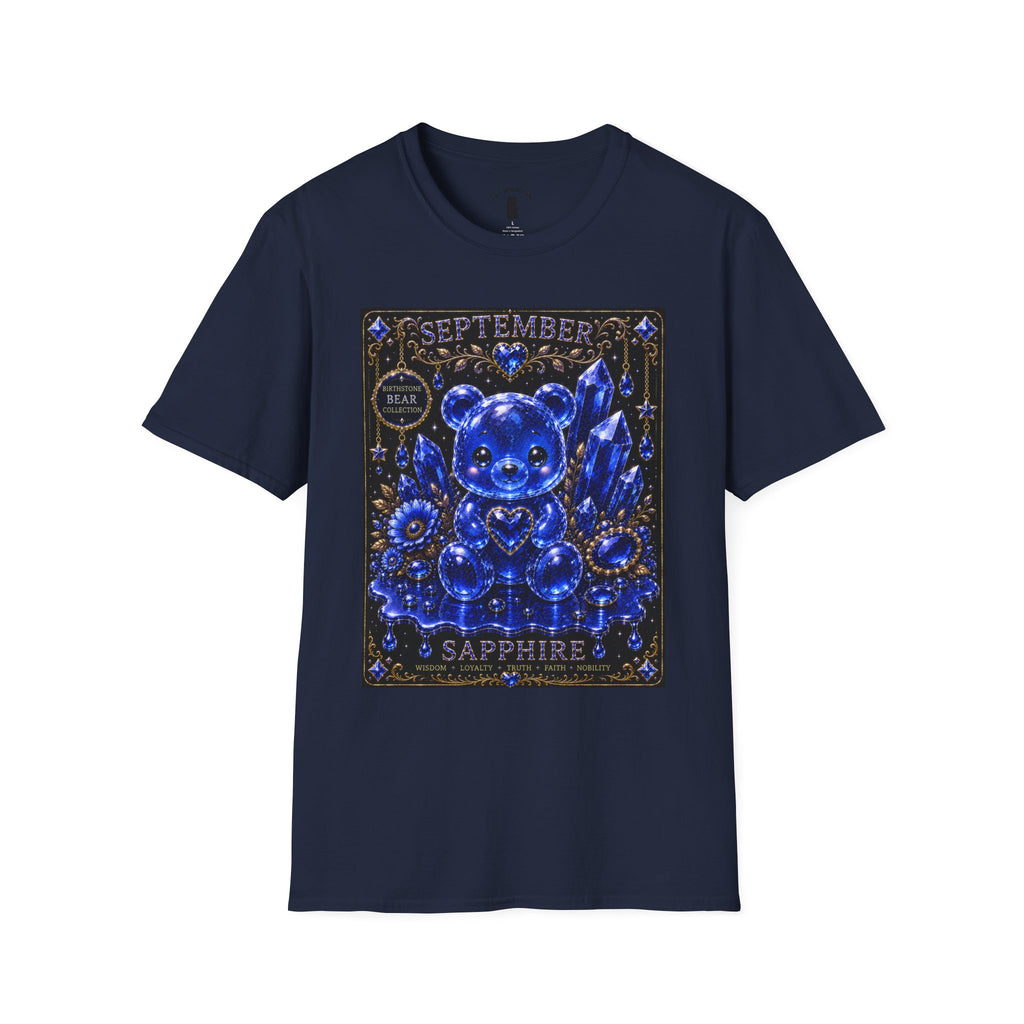 September Sapphire Crystal Oozy Bear Birthstone Addition- Graphic Shirt