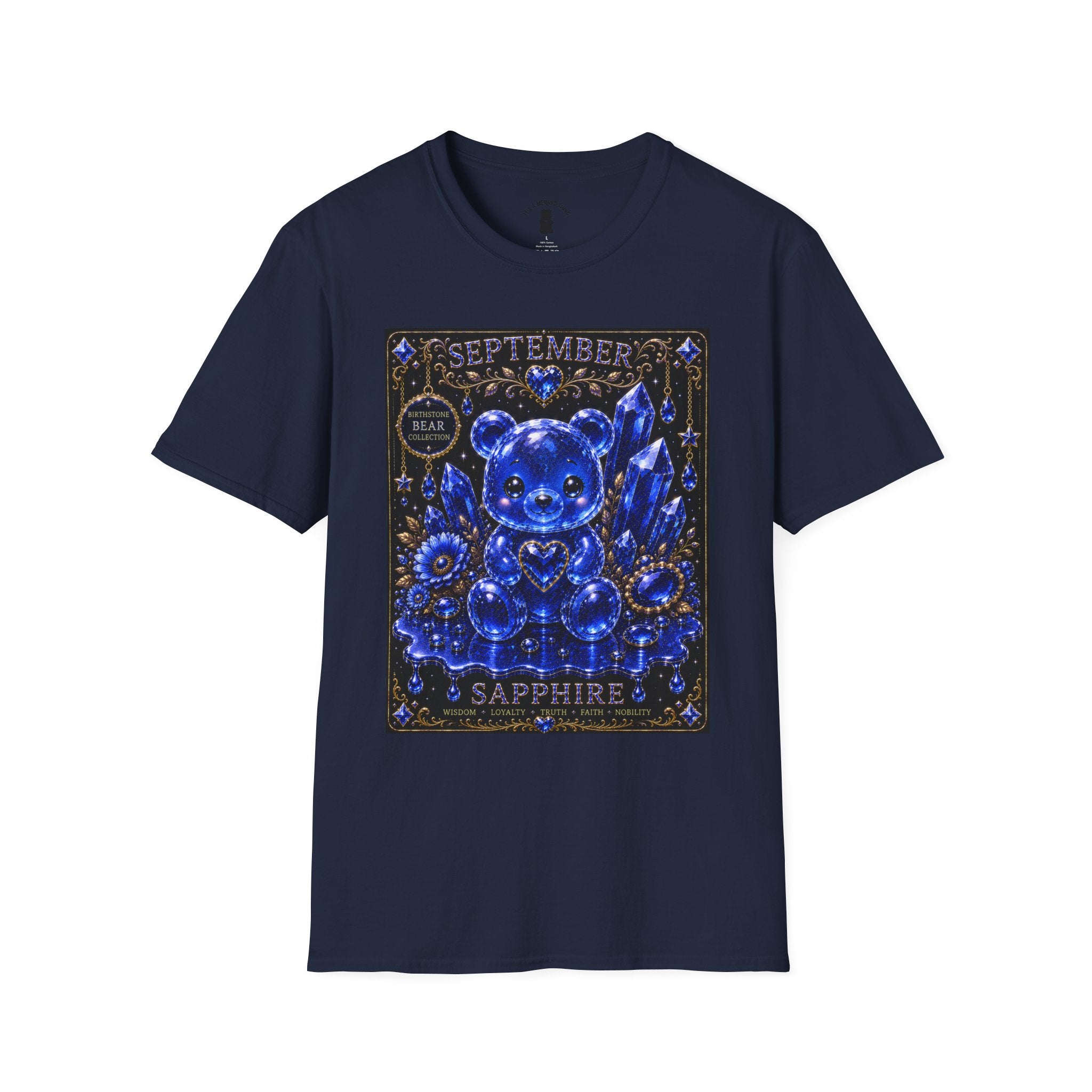 September Sapphire Crystal Oozy Bear Birthstone Addition- Graphic Shirt