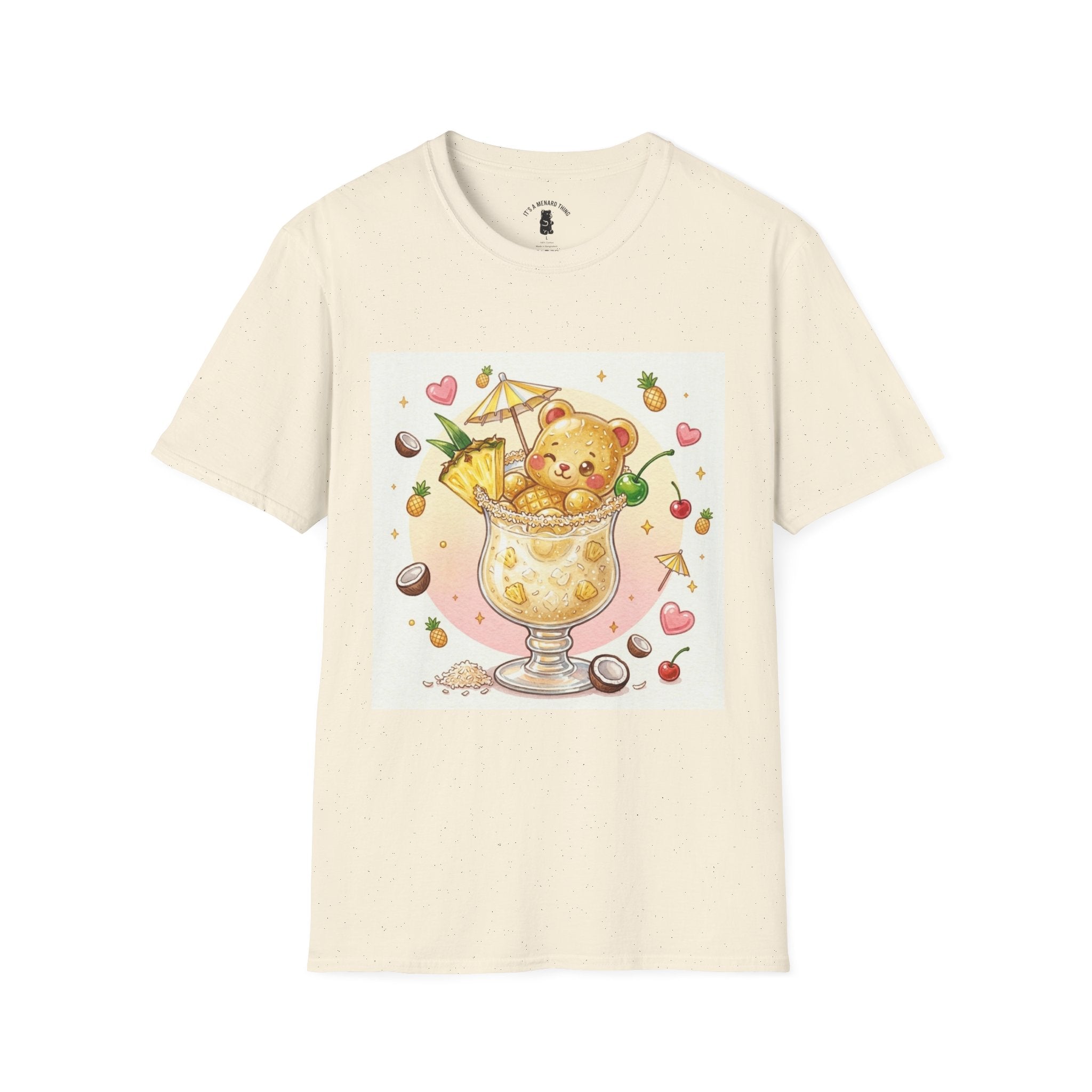 Pina Colada on the Beach, Boozy Gooey Gummy Bear- Kawaii Graphic T-Shirt