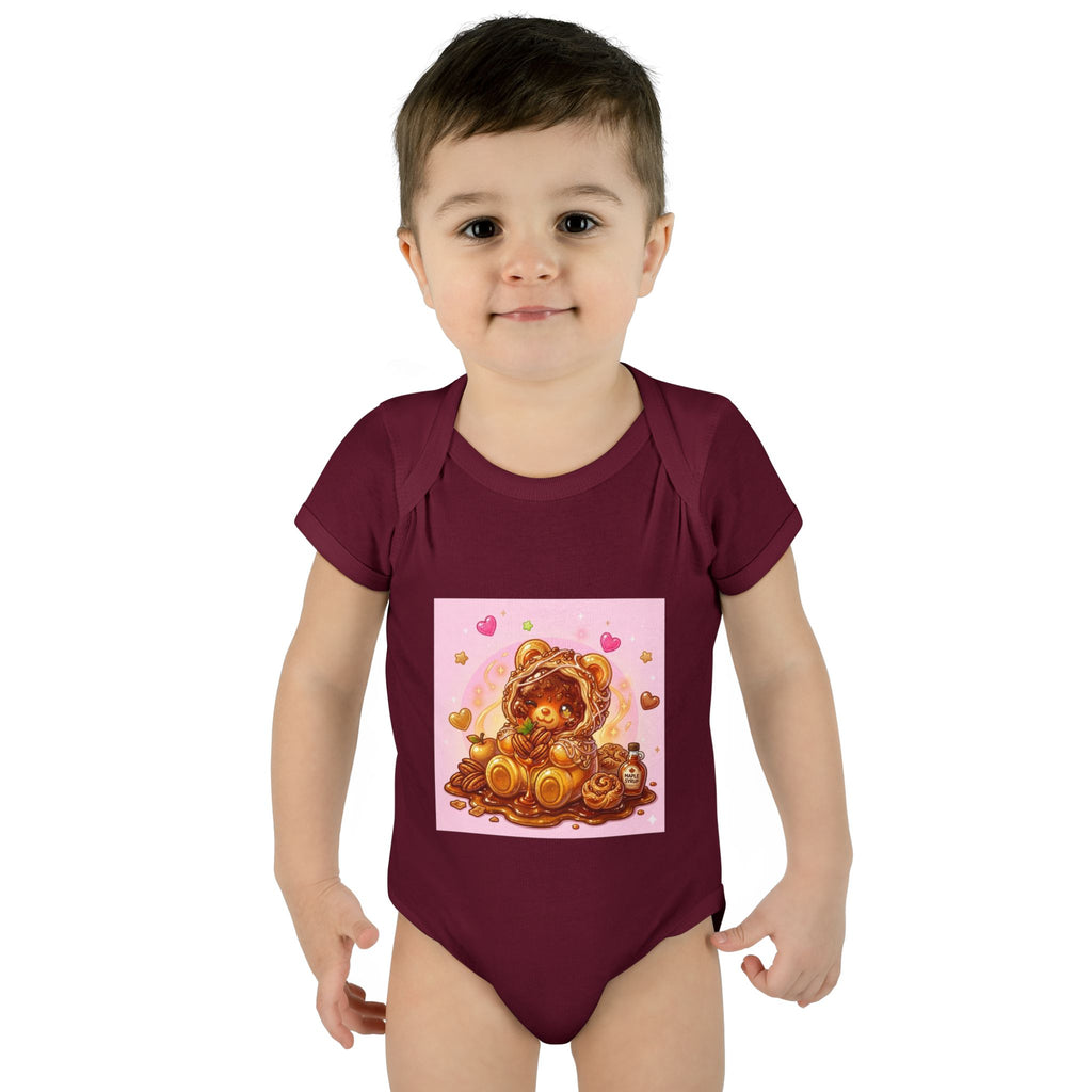 Maple Pecan Danish Gooey Gummy Bear in Puff PJs Baby Onesie