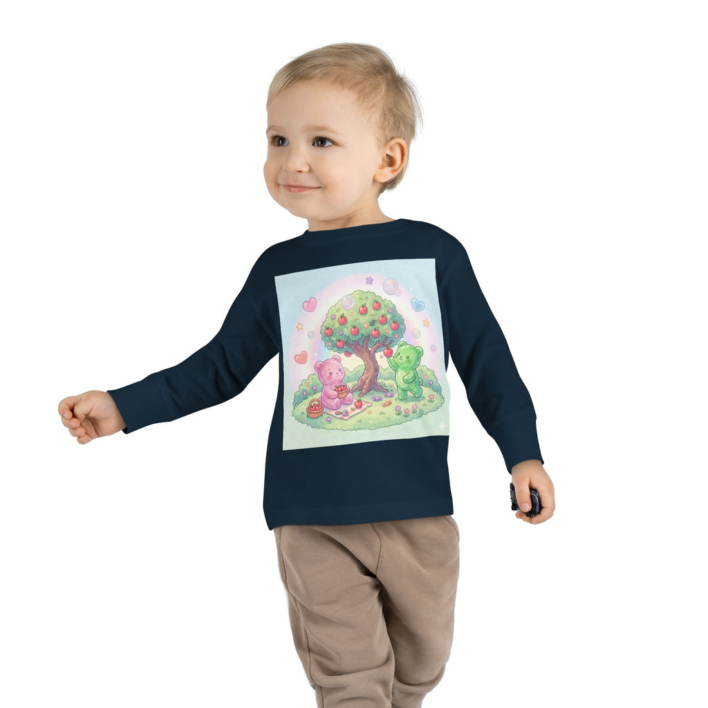 Beautiful Day For Apple Picking, Oozy Bear Gummy Friends Hang Out- Graphic Long Sleeve Shirt