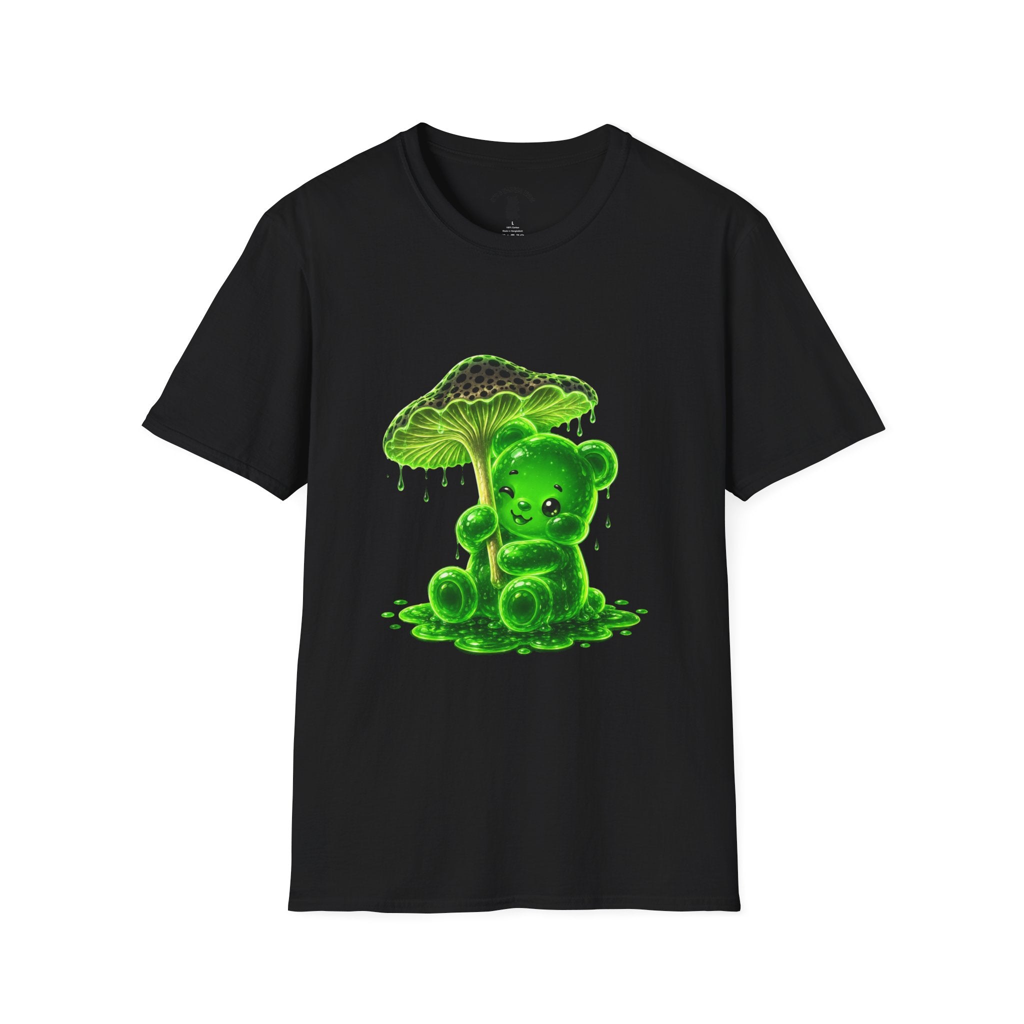 Glowing Green Neon Mushroom Special Addition, Oozy Bear Friend- Graphic Shirt