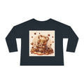 Coffee & Donuts with Chocolate, Oozy Bear Gummy Girls— Kids Illustrated Long Sleeve Shirt