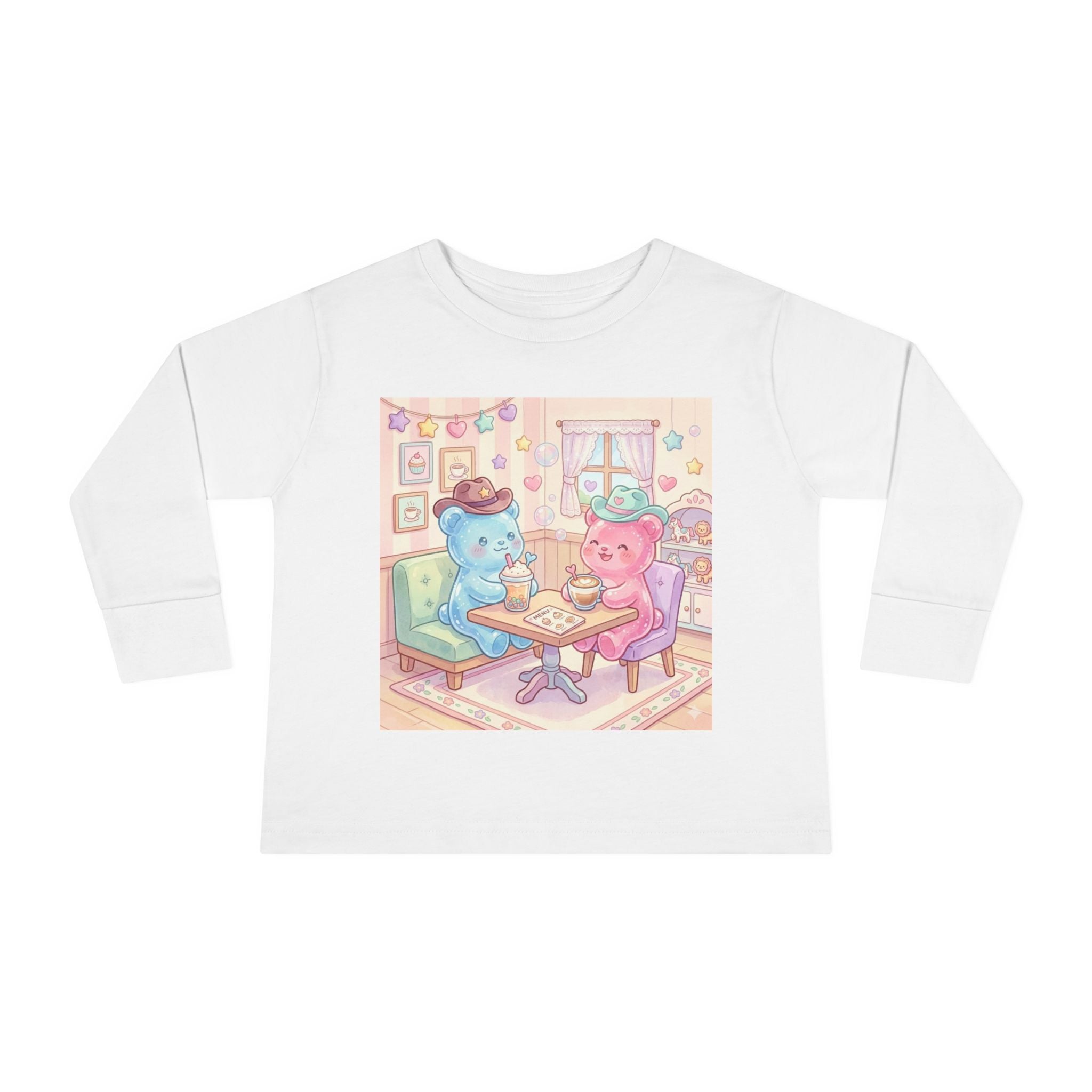 Cowboy Coffee Break, Oozy Bear Duo Friends- Graphic Long Sleeve Shirt