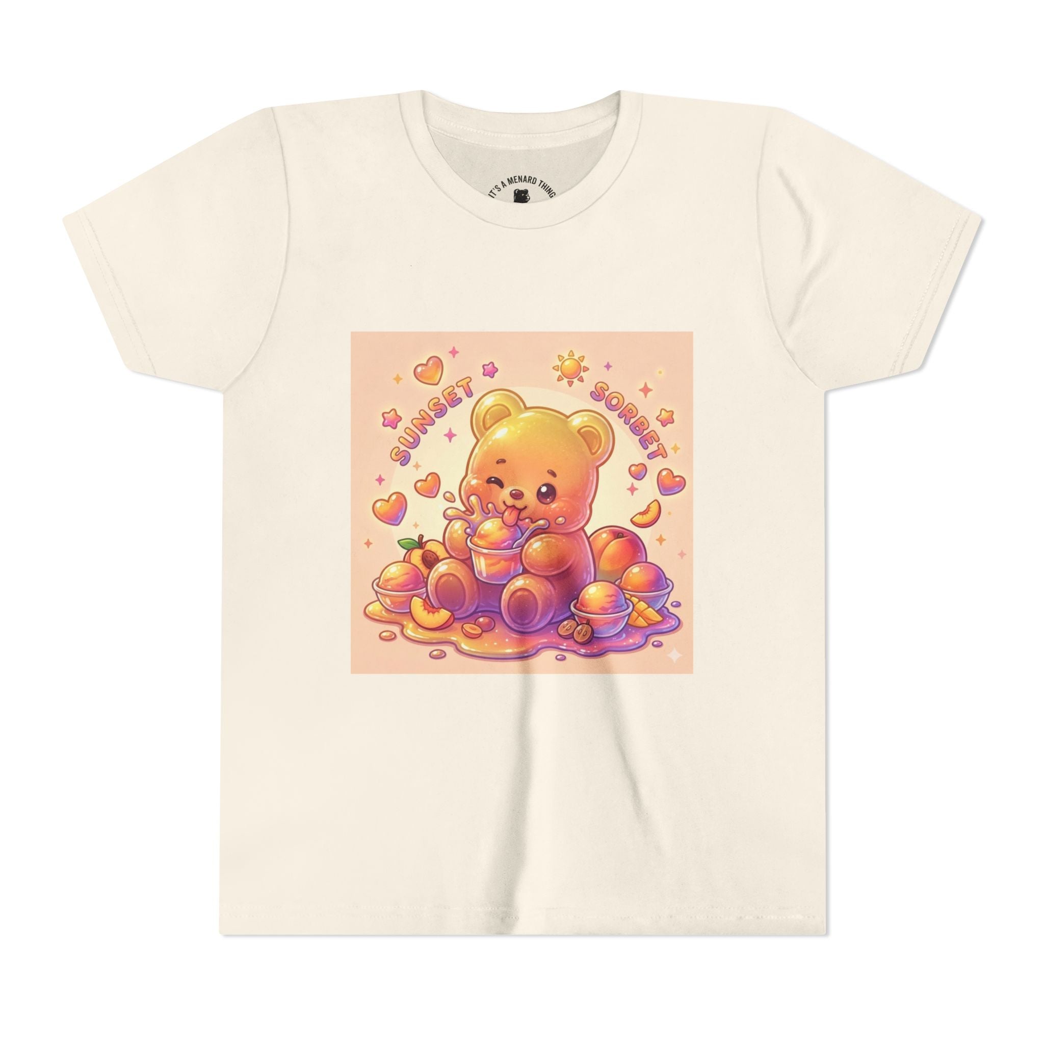 Sunny Peach Sorbet Gooey Gummy Bear Kids Graphic Shirt