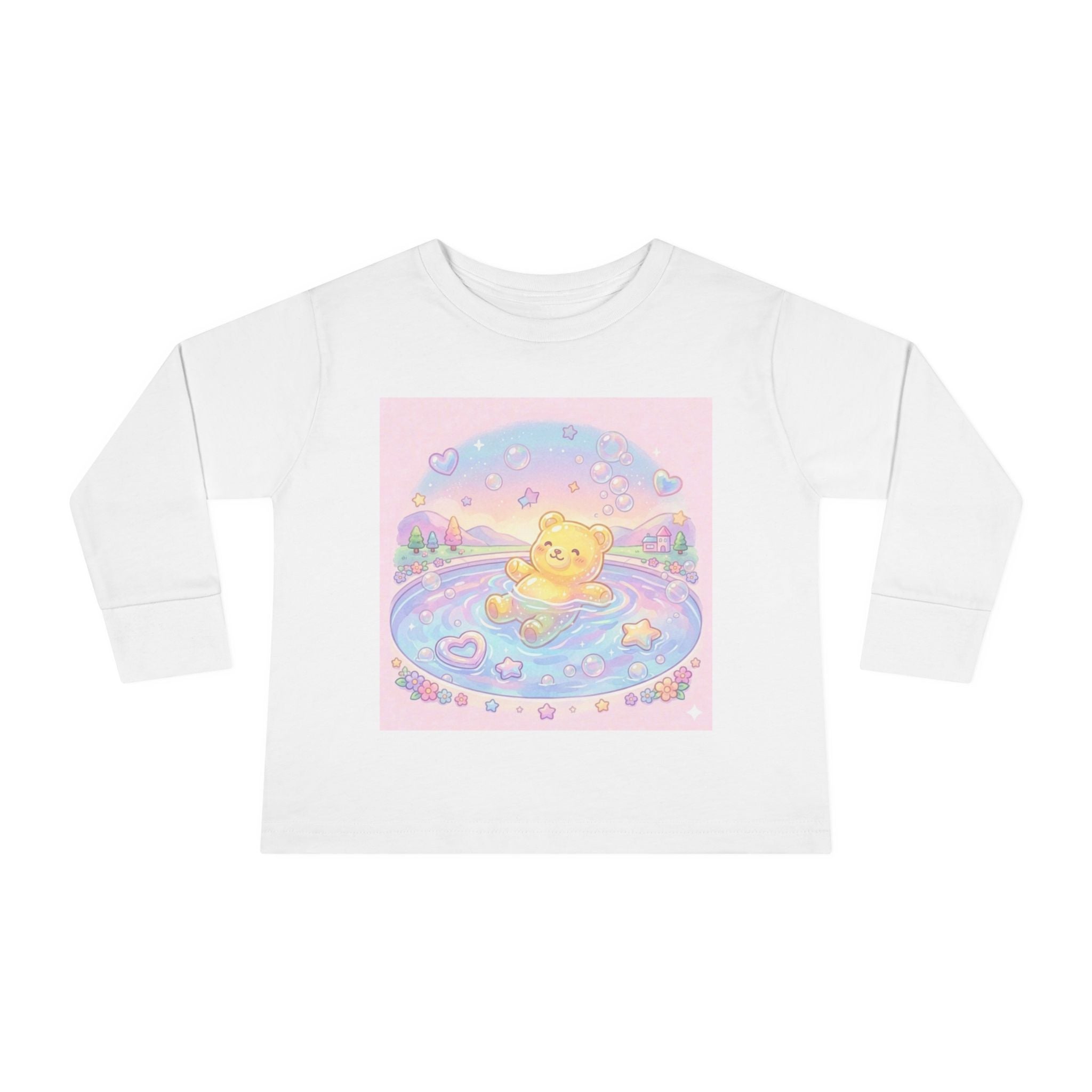 Solo Swim Time, Yellow Oozy Bear Friend- Graphic Long Sleeve Shirt