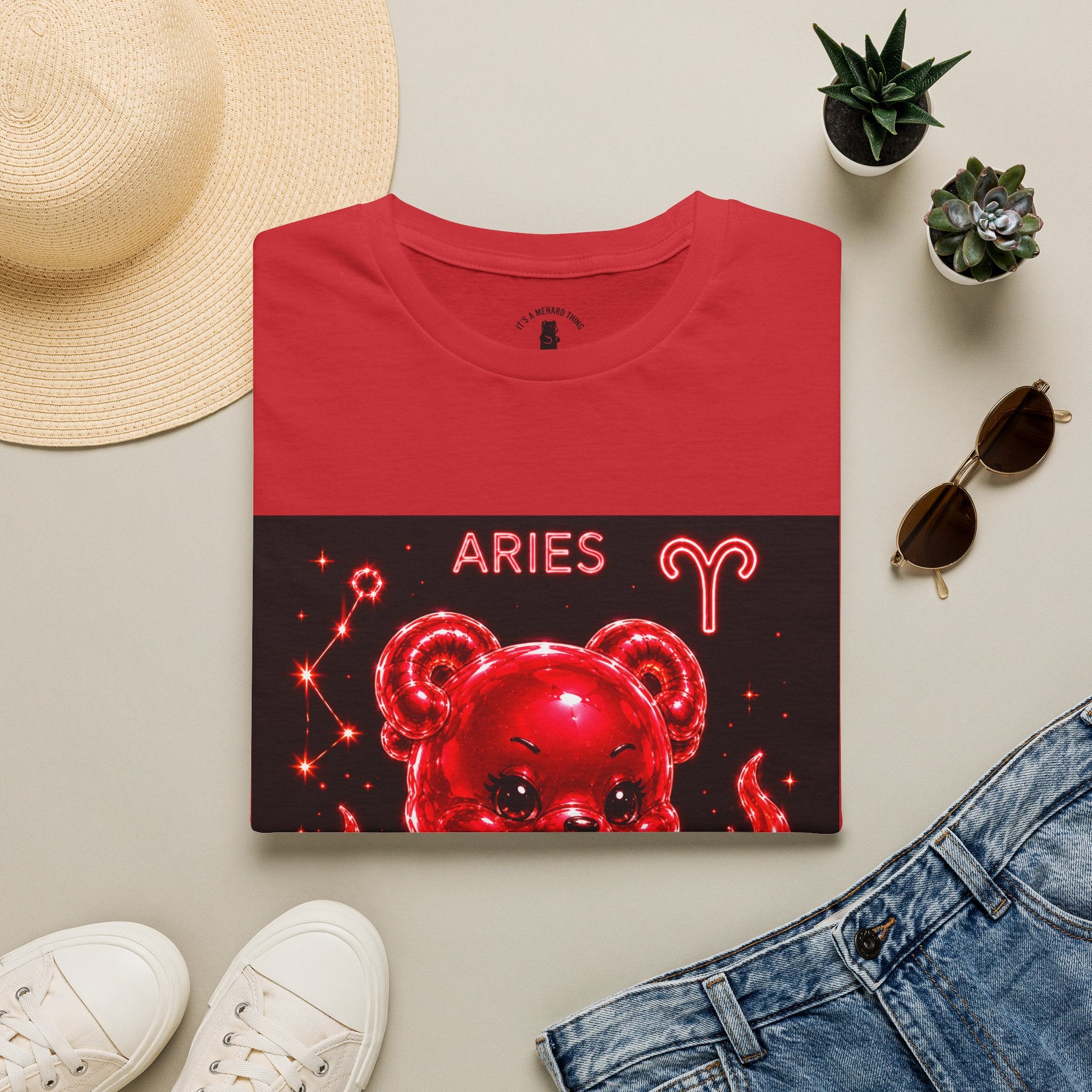 Aries Zodiac Oozy Bear Friend Astrology Special Addition- Graphic Shirt