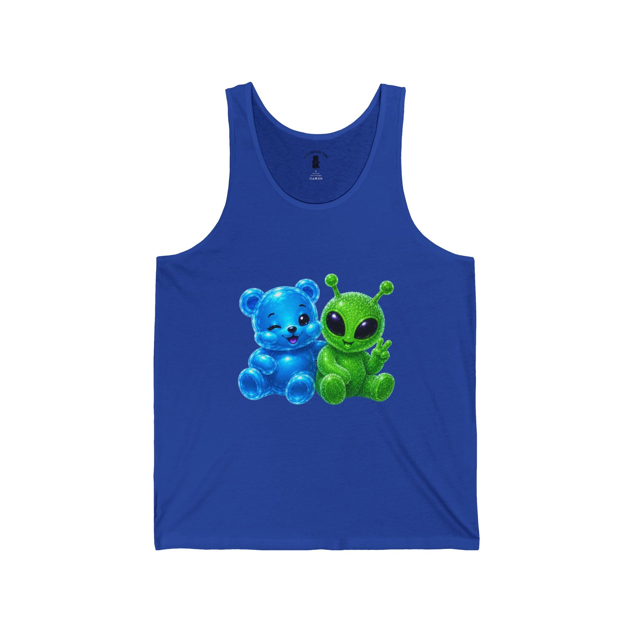 Alien & Blue Oozy Bear Gummy Friend Special Addition- Graphic Tank Top