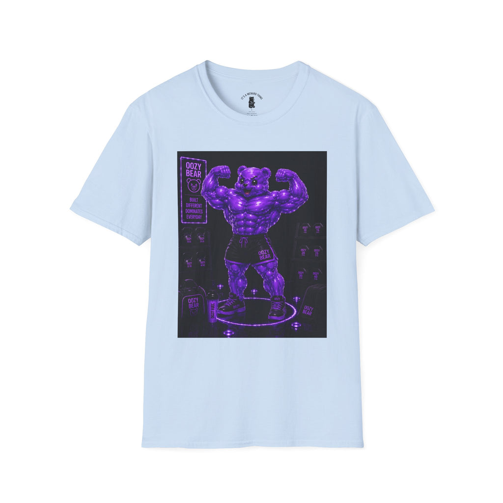 Flexing Muscles, After Workout Oozy Buff Bear Gym Gummy- Adult Graphic Shirt