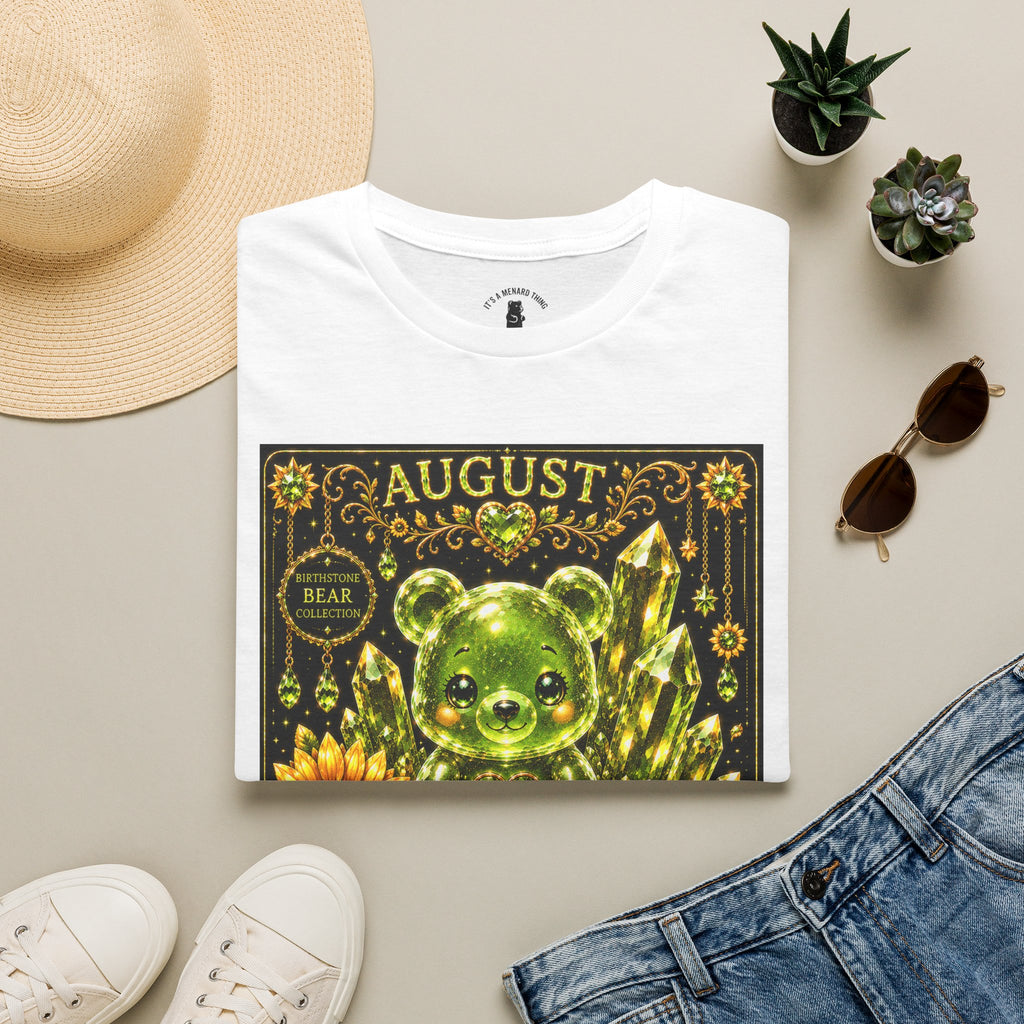 August Peridot Birthstone Oozy Bear Addition- Graphic Shirt