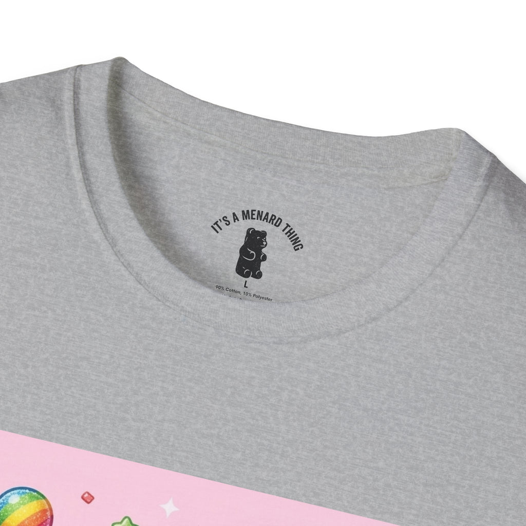 Rainbow Stripe Lollipop Gooey Gummy Bear T-Shirt — Cute Graphic Tee