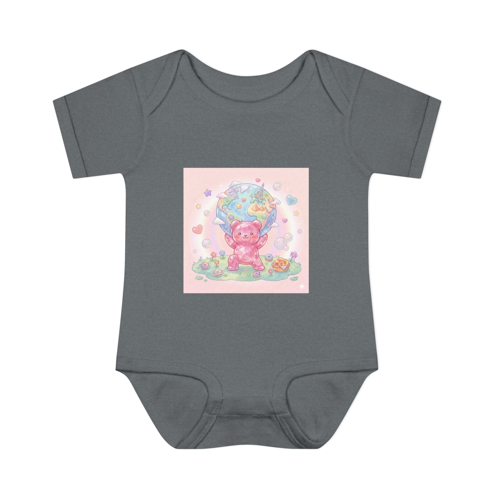Infant Bodysuit — World Atlas Gummy bear Design