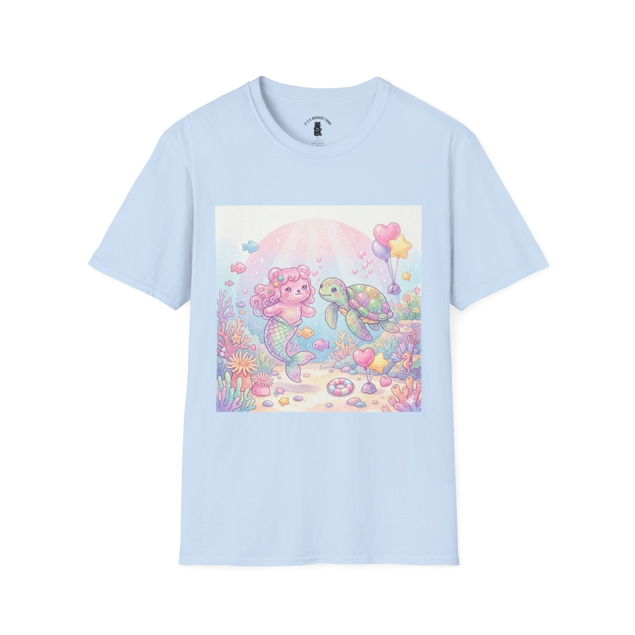 Pink Gummy Mermaid & Turtle friend, Gooey Gummy Freinds- Kawaii Graphic T-Shirt