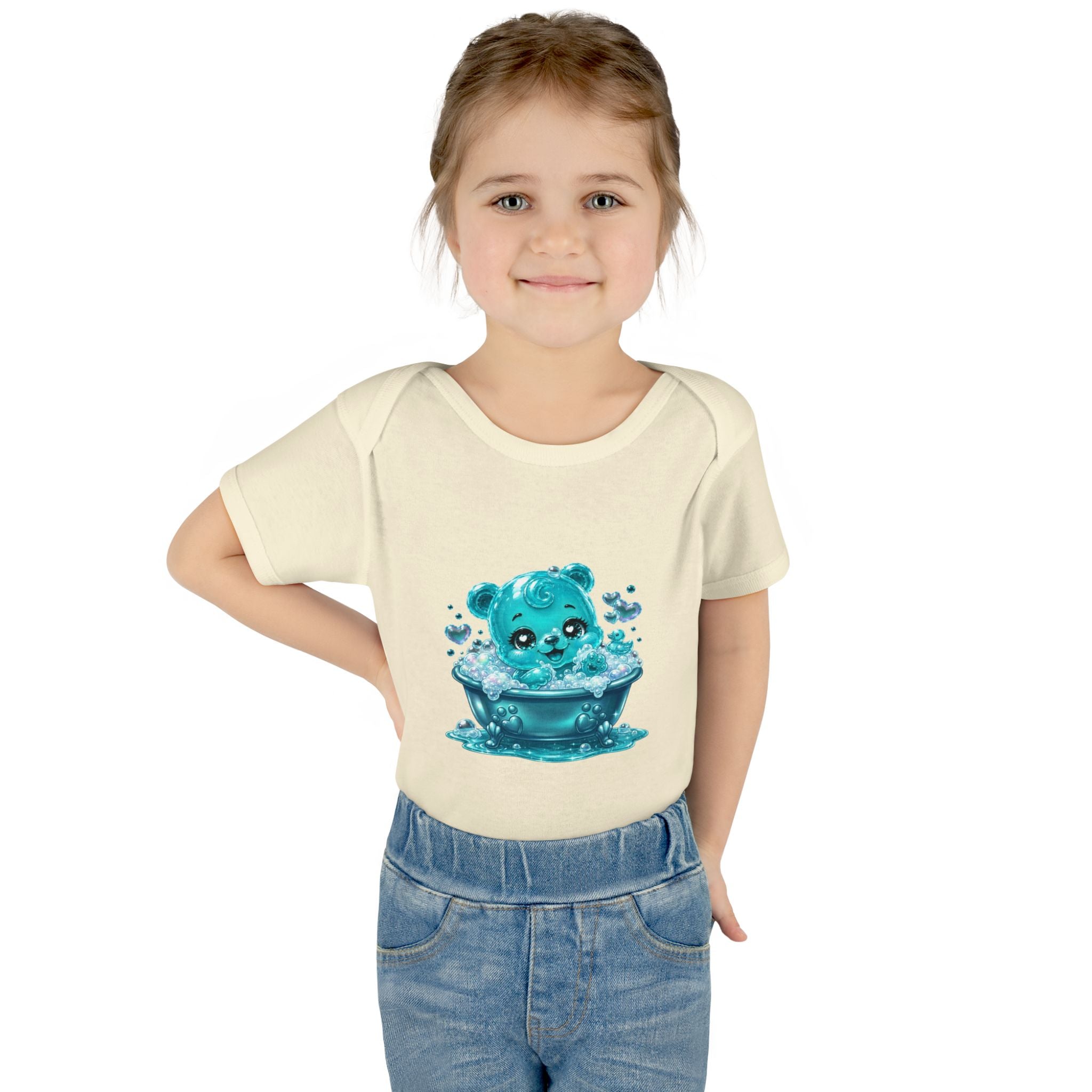 Adorable Bubble Bath Oozy Baby Gummy Bear Cutie Addition- Graphic Onesie