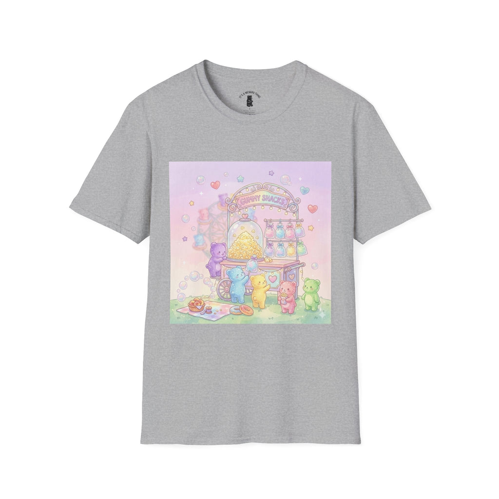 Carnival Snack Cart, Sharing with Friends Gooey Gummy Bears — Whimsical Graphic T-Shirt