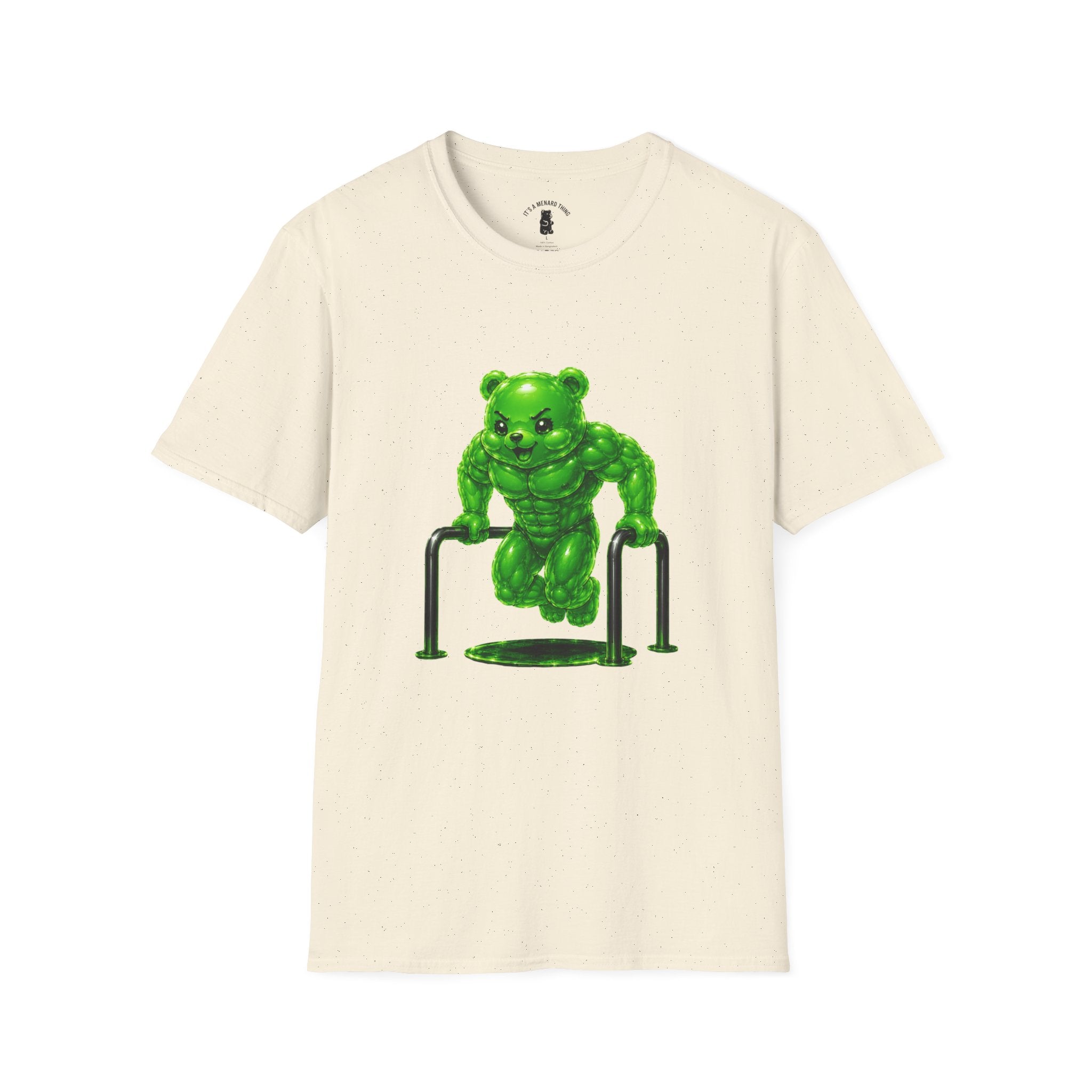 Bar Lifting Workout, Emerald green Oozy Buff Bear Gym Special- Adult Graphic Shirt (18+)